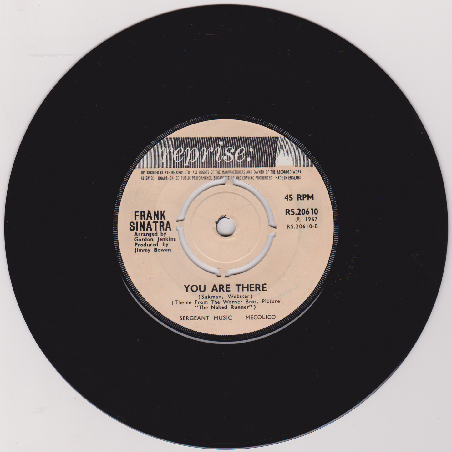 Frank Sinatra – The World We Knew (Over And Over) (Reprise 1967) 7" vinyl single VG/VG