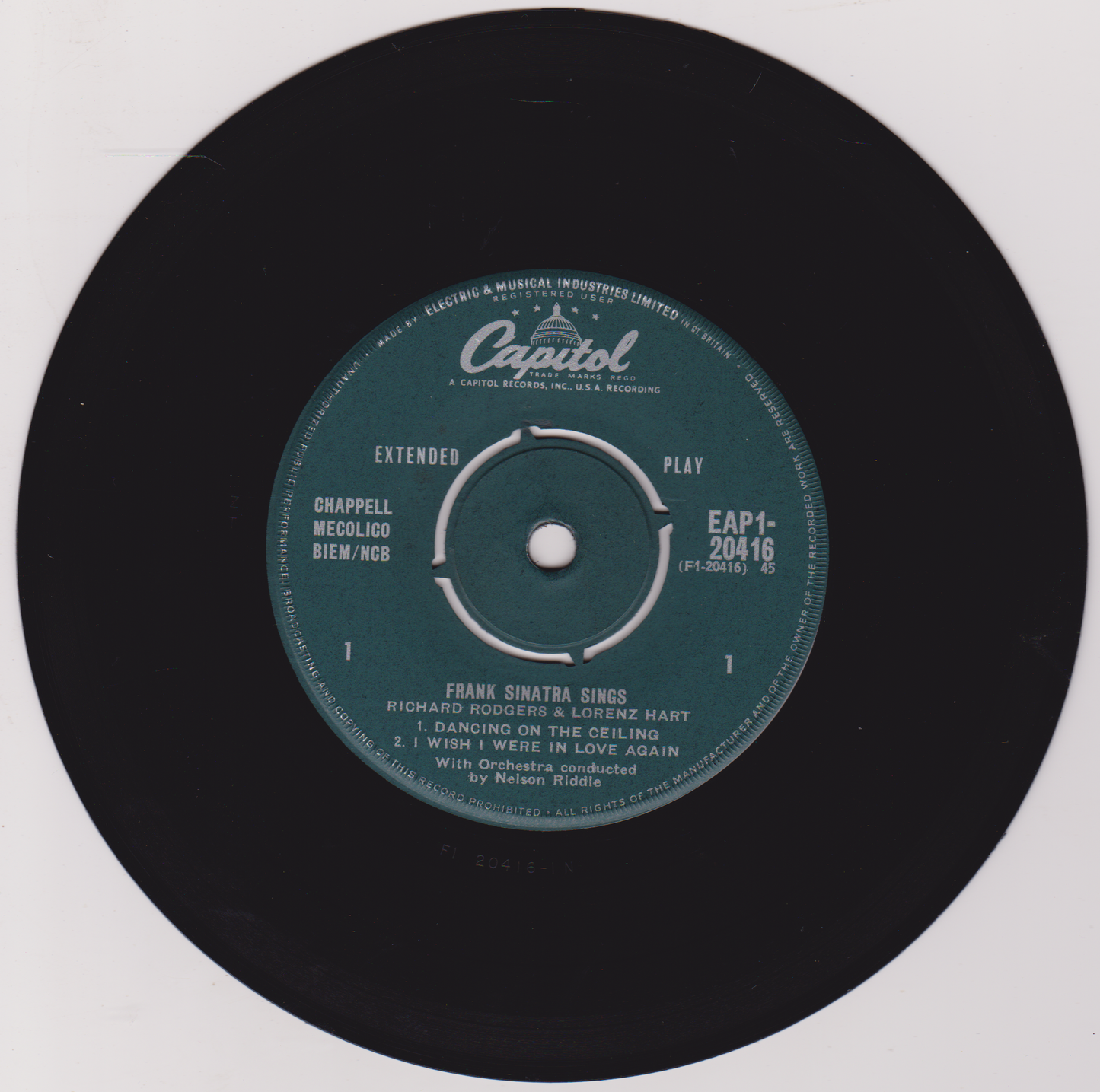 Frank Sinatra – Frank Sinatra Sings Rodgers And Hart (Capitol 1961) 7" vinyl EP VG/VG