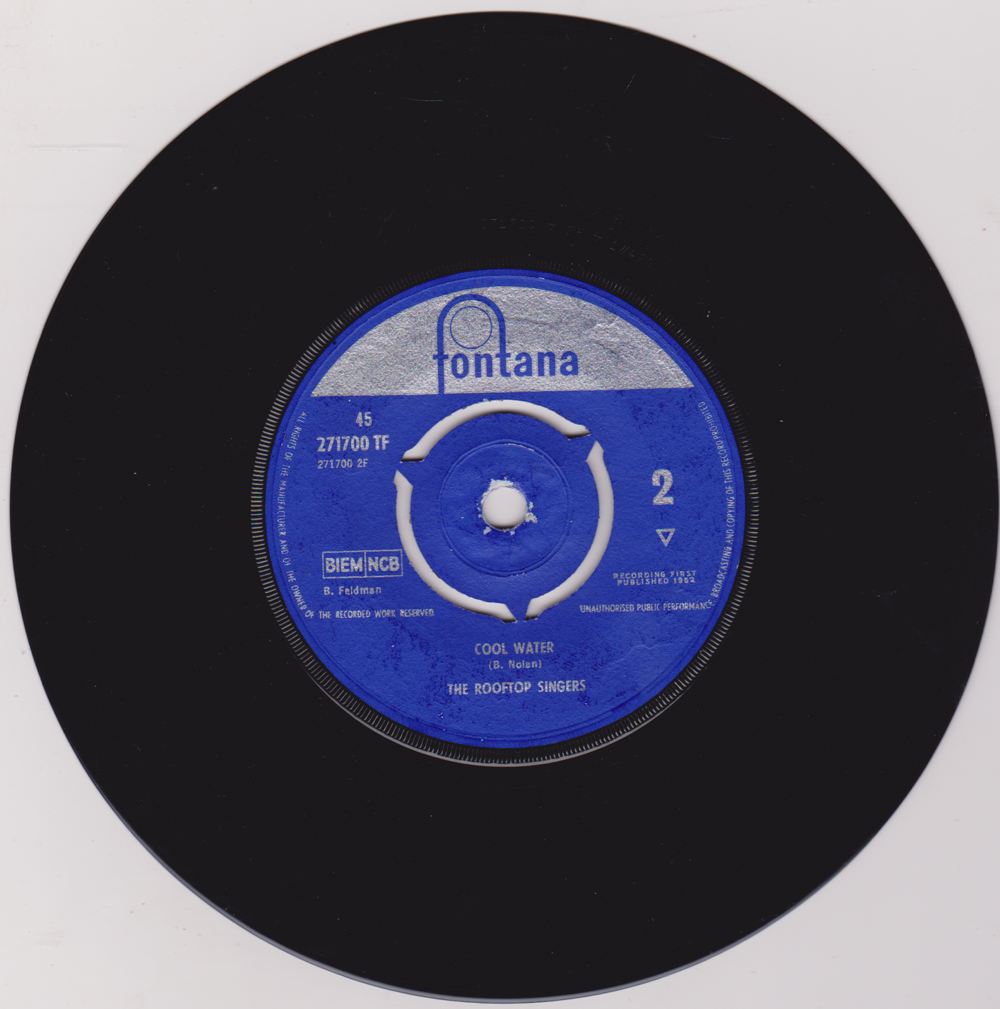 The Rooftop Singers - Walk Right In (Fontana 1962) 7" vinyl single VG/VG
