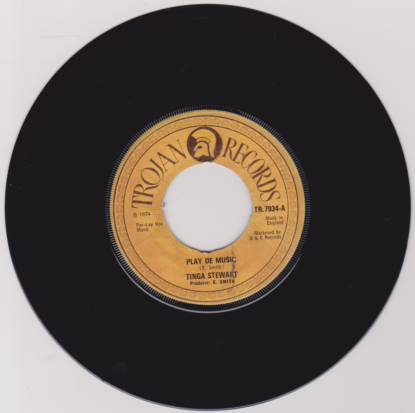 Tinga Stewart – Play De Music (Trojan 1974) 7" vinyl single VG/- jukebox