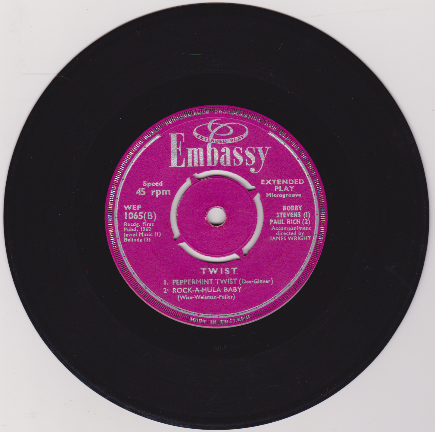 Various – Twist (The Twist) (Embassy 1962) 7" vinyl EP VG/VG