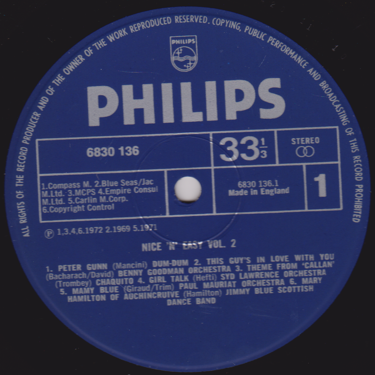 Various – Nice 'n' Easy Volume 2 (Philips 1972) 2x12" vinyl LP VG/VG
