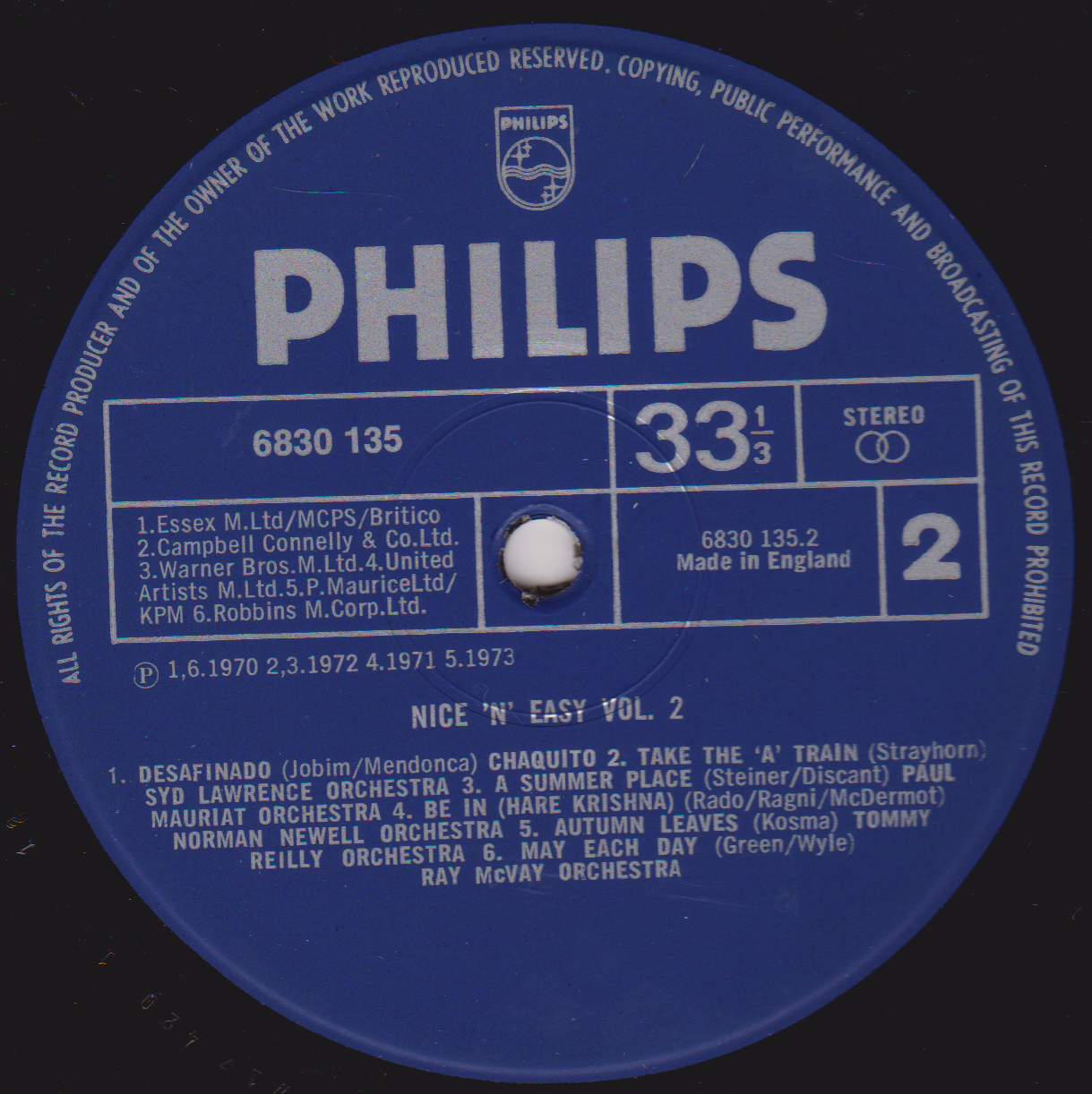 Various – Nice 'n' Easy Volume 2 (Philips 1972) 2x12" vinyl LP VG/VG