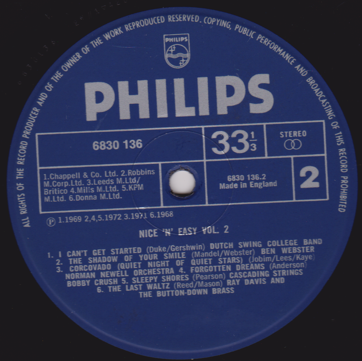 Various – Nice 'n' Easy Volume 2 (Philips 1972) 2x12" vinyl LP VG/VG