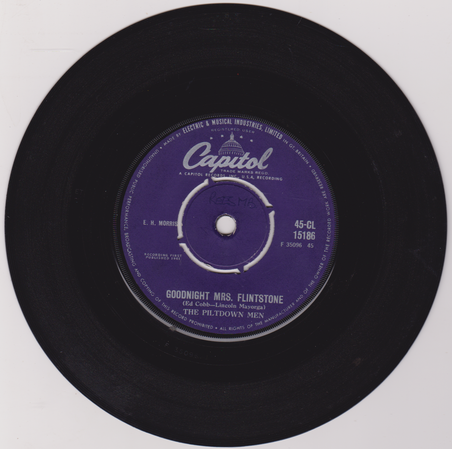 The Piltdown Men – The Great Impostor (Capitol 1961) 7" vinyl single VG/-