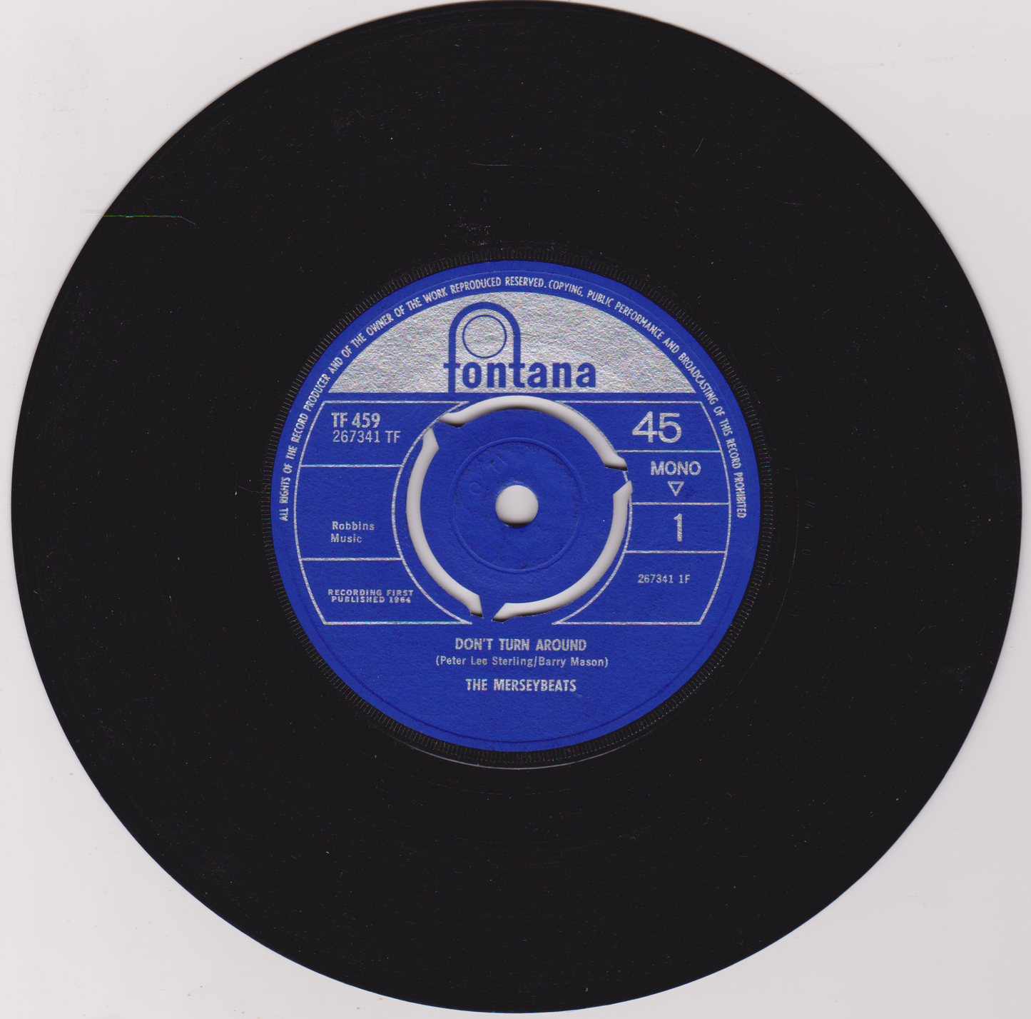 The Merseybeats - Don't Turn Around (Fontana 1964) 7" vinyl single VG/-