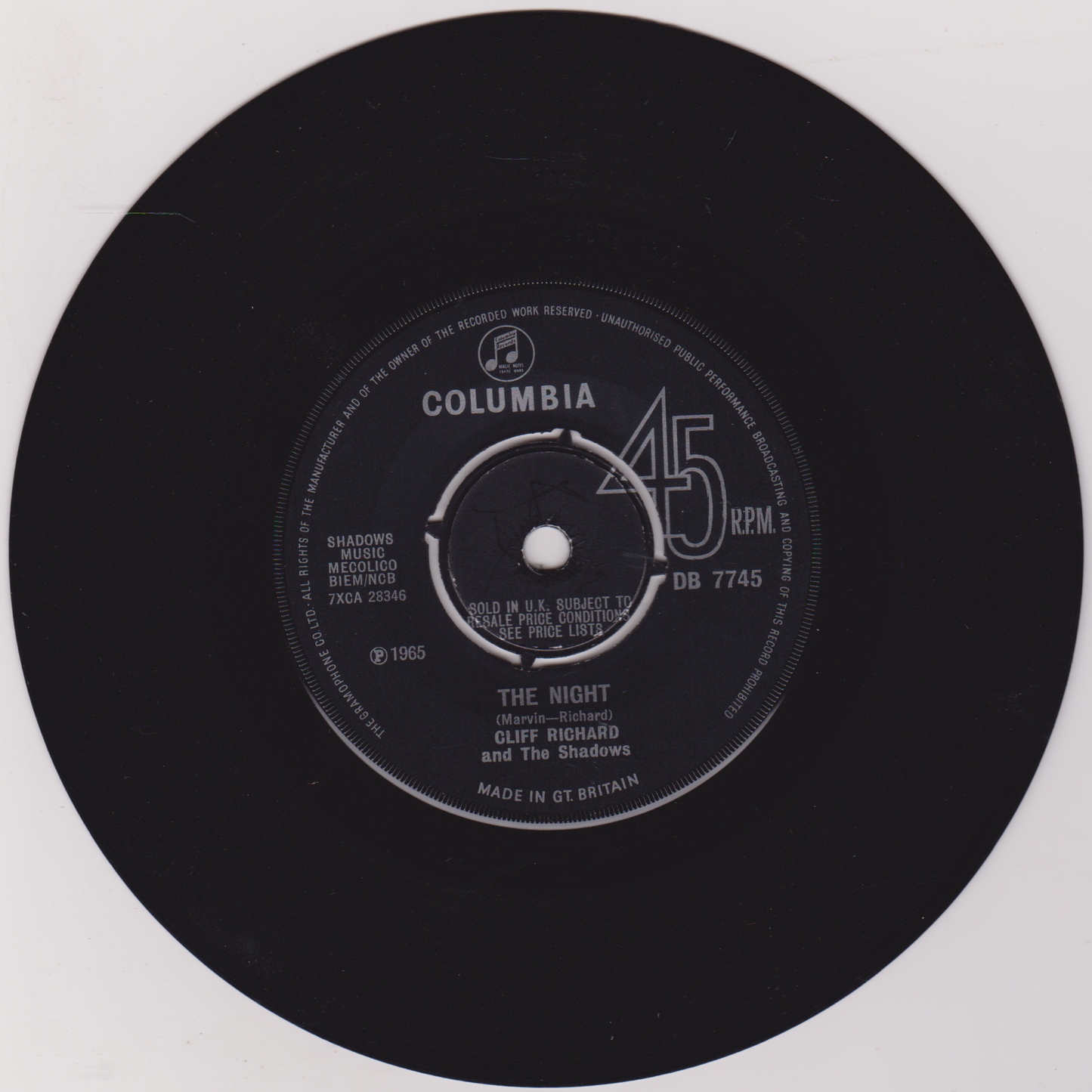 Cliff Richard And The Shadows – Wind Me Up (Let Me Go) (Columbia 1965) 7" vinyl single VG/-