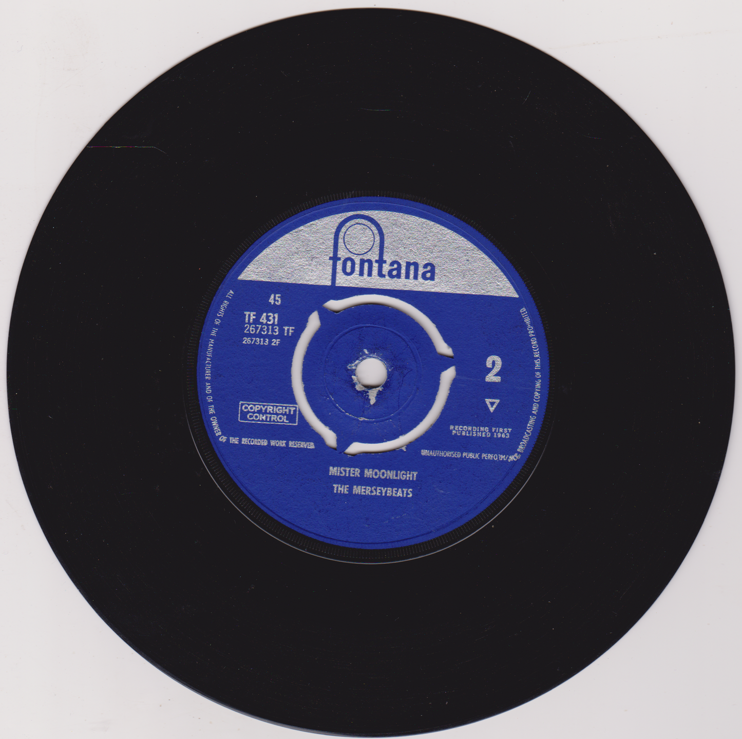 The Merseybeats - I Think Of You (Fontana 1963) 7" vinyl single VG/-