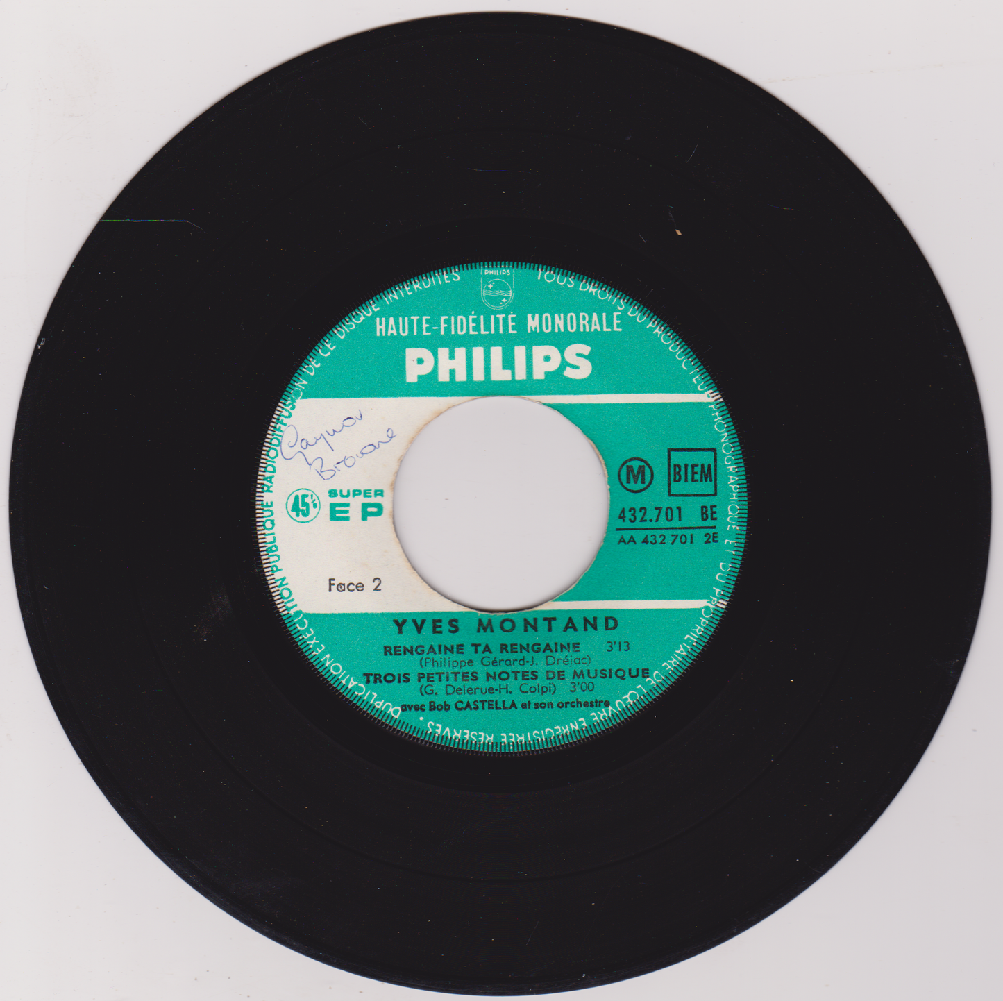 Yves Montand – La Chansonnette (Philips 1961) 7" vinyl single G+/VG