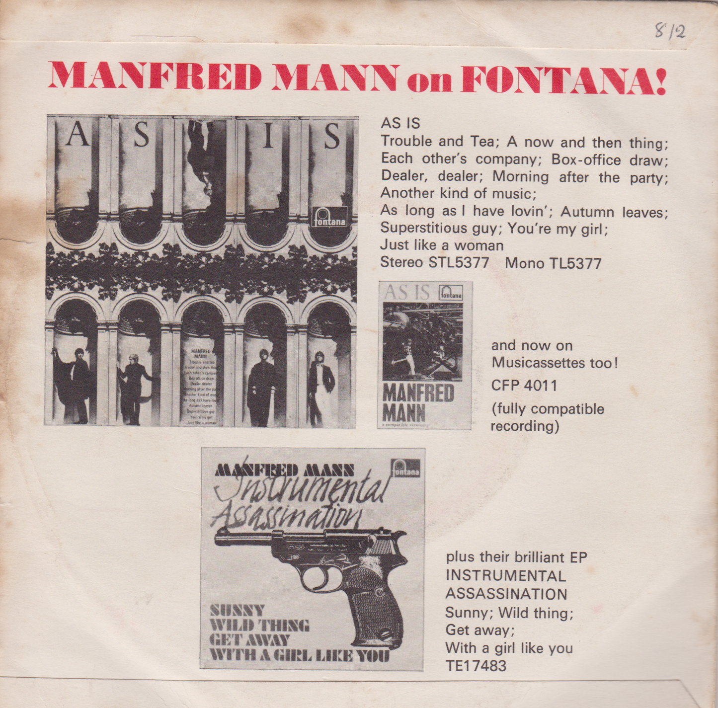 Manfred Mann – Ha! Ha! Said The Clown (Fontana 1967) 7" vinyl P/S single VG/VG