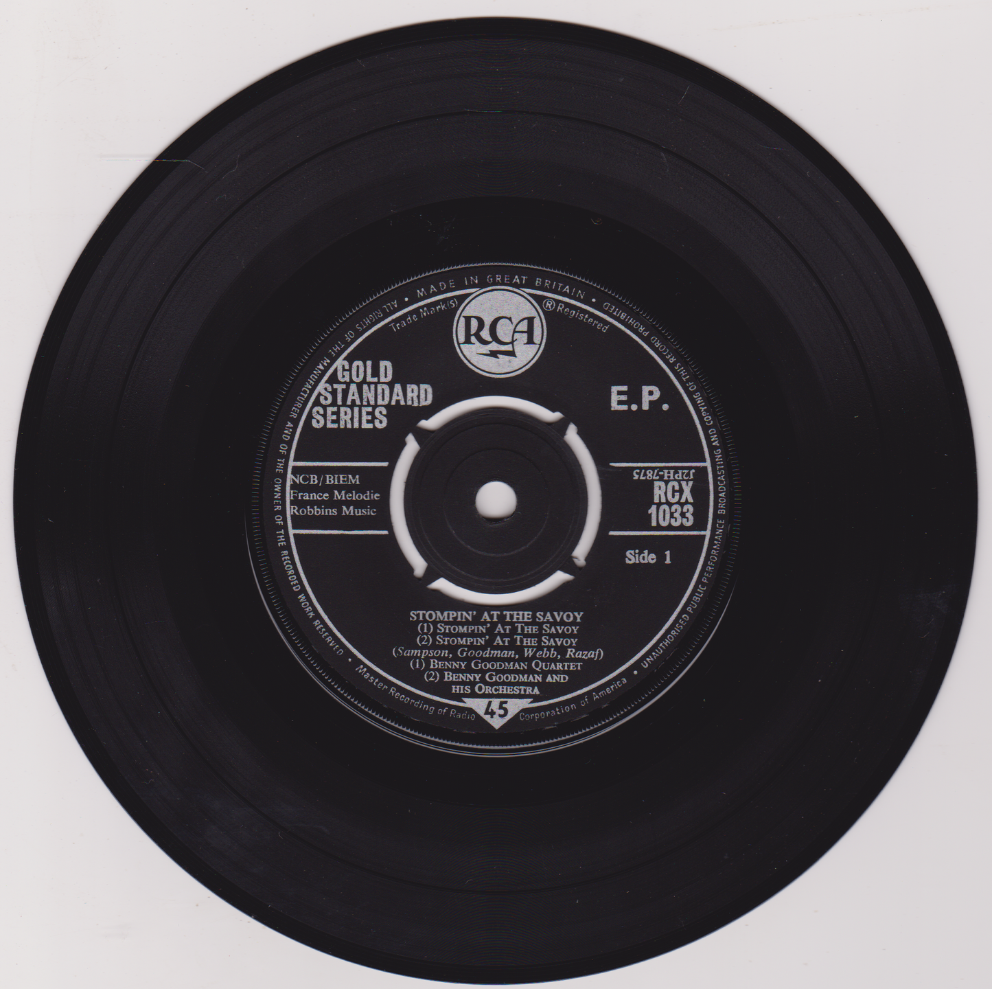Benny Goodman – Stompin' At The Savoy (RCA 1960) 7" vinyl EP VG/VG