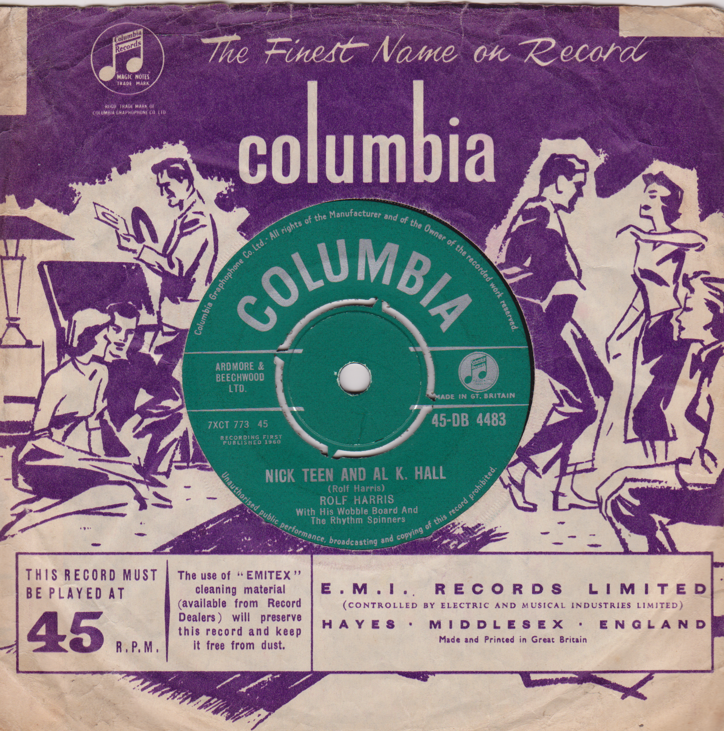 Rolf Harris And The Rhythm Spinners – Tie Me Kangaroo Down Sport (Columbia, 1960) 7" vinyl single VG/VG