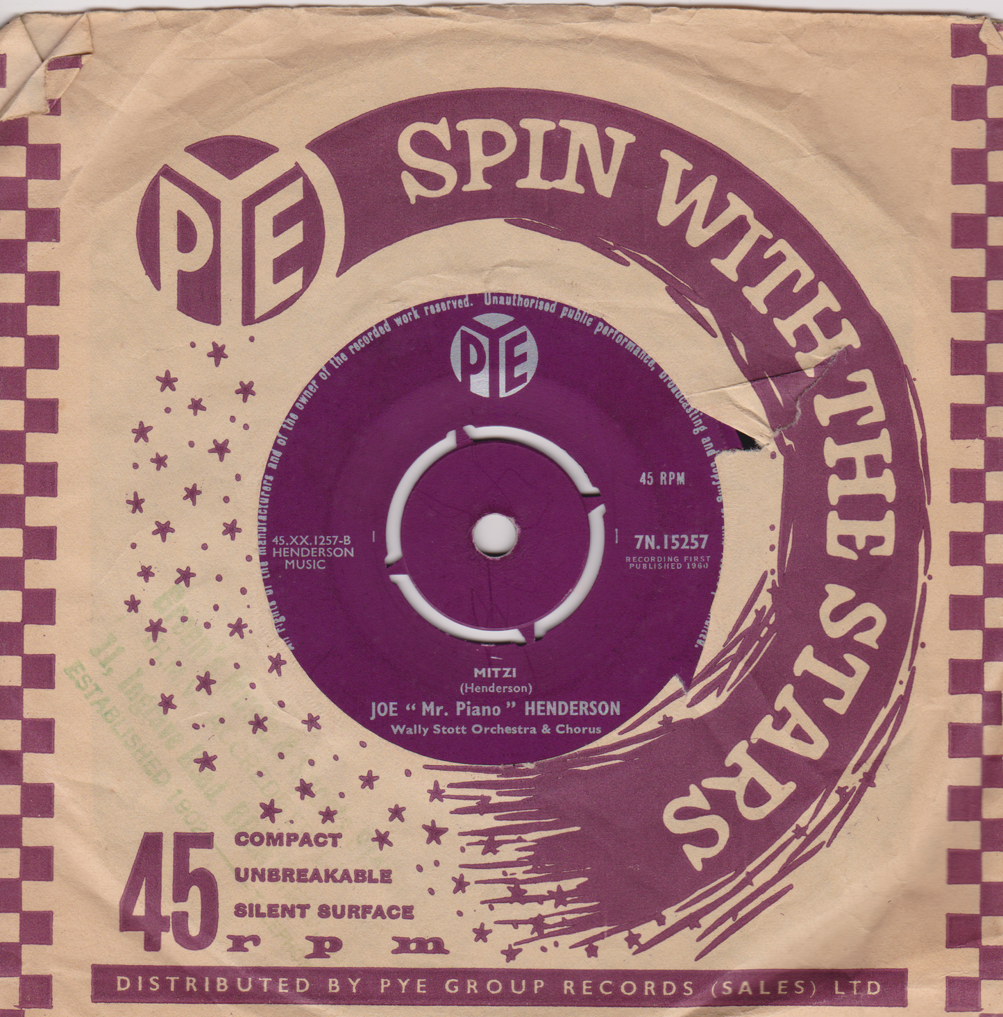 Joe "Mr Piano" Henderson, Wally Stott Orchestra & Chorus – Ooh! La! La! 7" vinyl single VG/VG