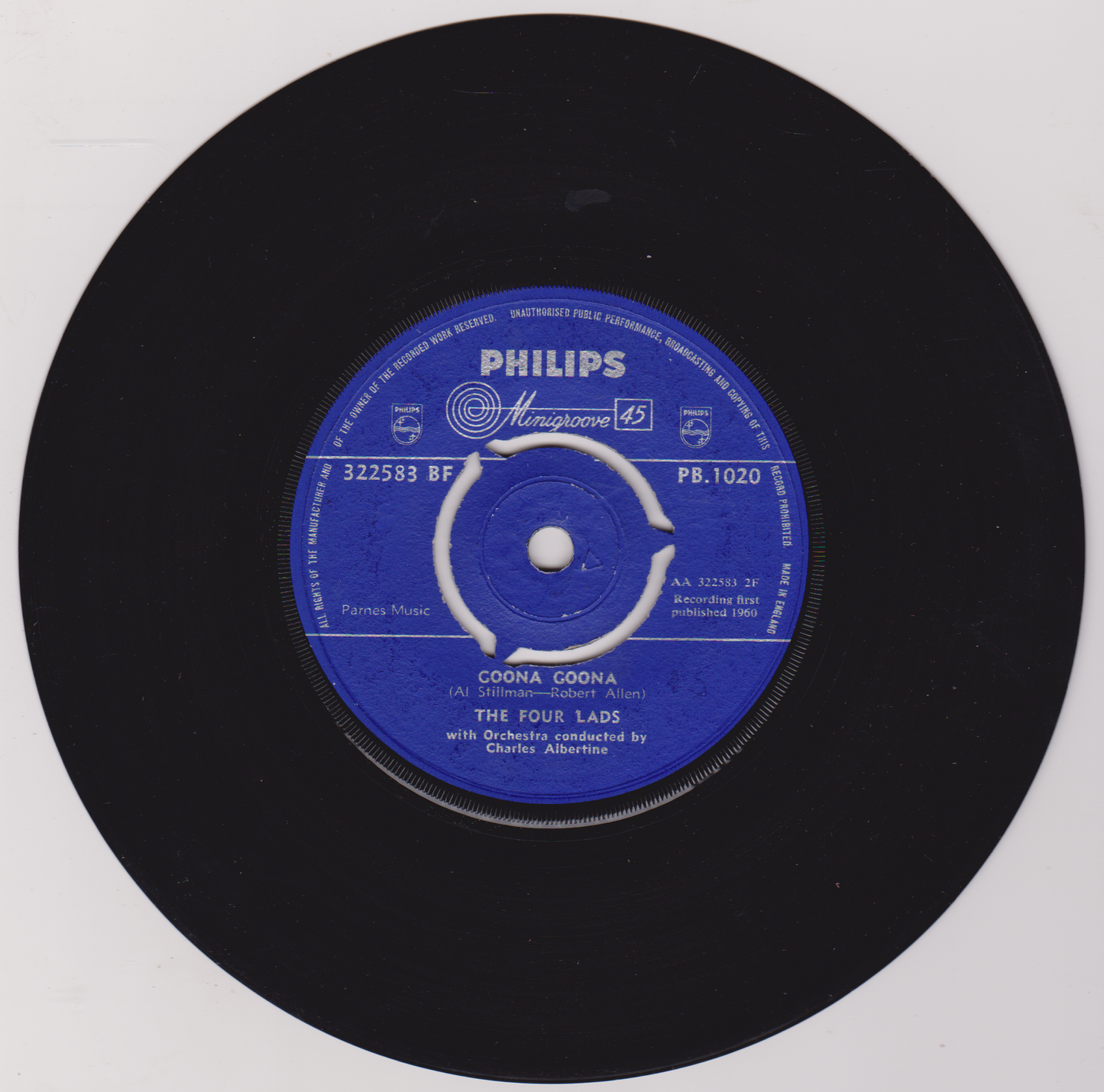 The Four Lads – You're Nobody 'Til Somebody Loves You 7" vinyl single VG/G