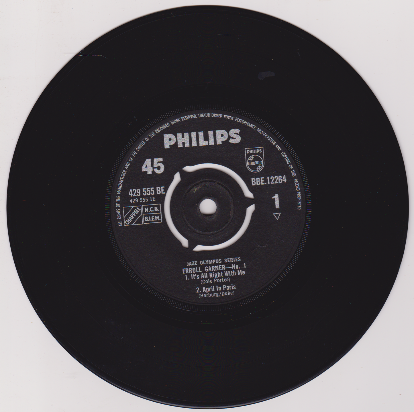 Erroll Garner – Erroll Garner - No.1 (Philips) 7" vinyl P/S EP VG/VG