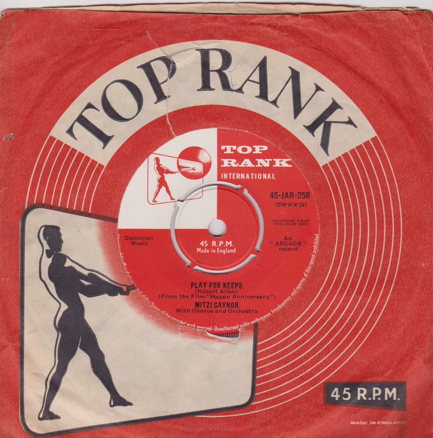 Mitzi Gaynor – Happy Anniversary (Top Rank 1959) 7" vinyl single VG/VG