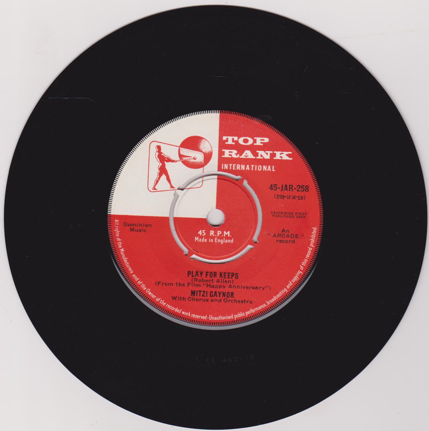 Mitzi Gaynor – Happy Anniversary (Top Rank 1959) 7" vinyl single VG/VG