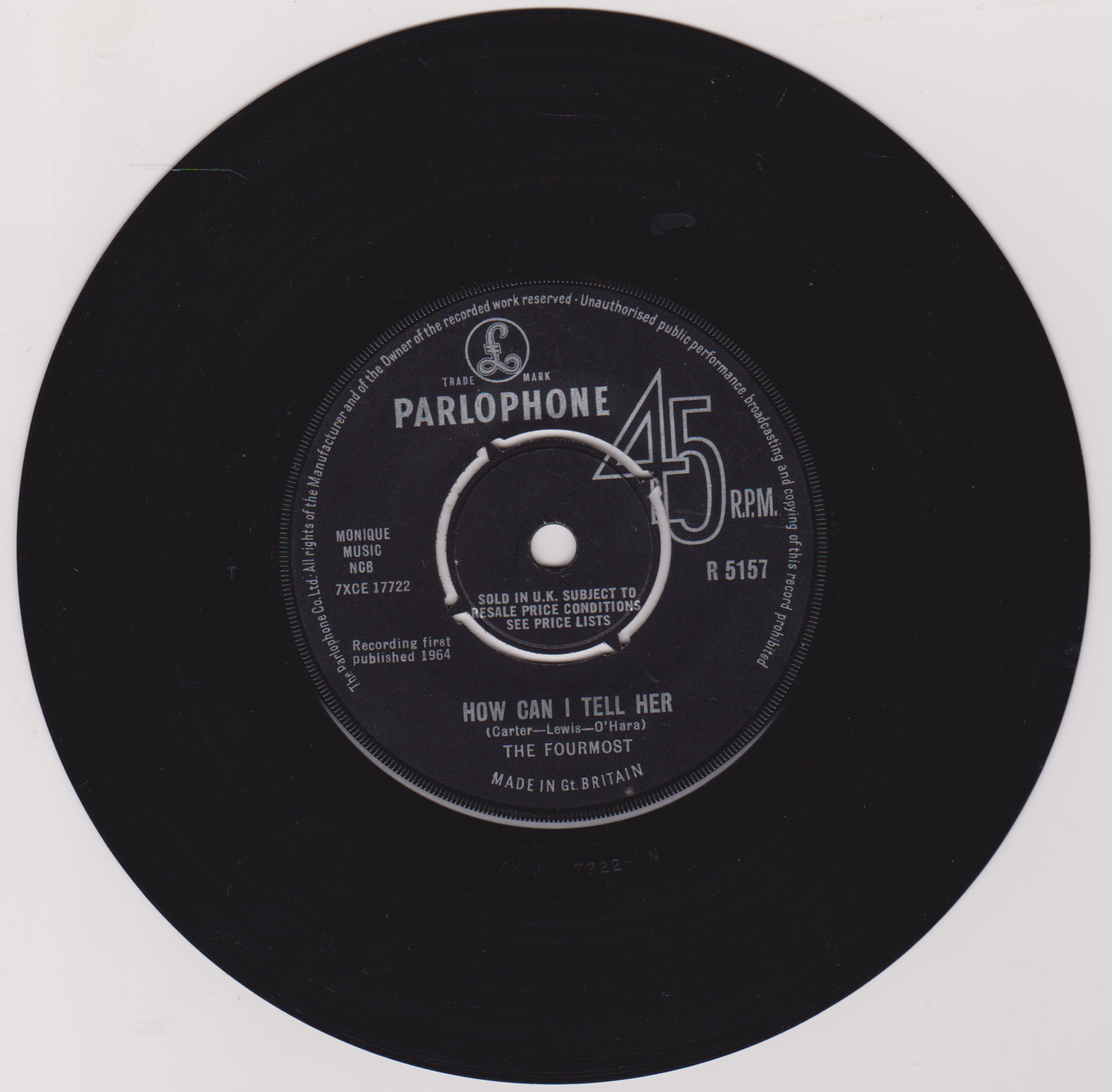 The Fourmost – How Can I Tell Her (Parlophone 1964) 7" vinyl single G+/-