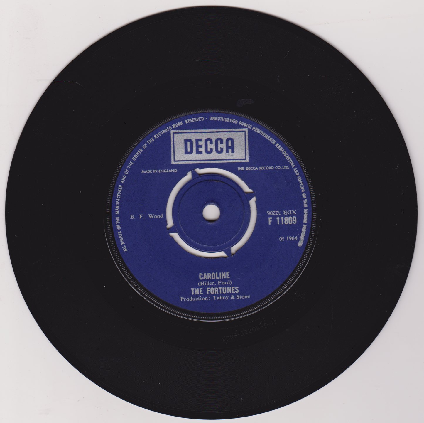 The Fortunes – Caroline (Decca) 7" vinyl single VG/- reissue