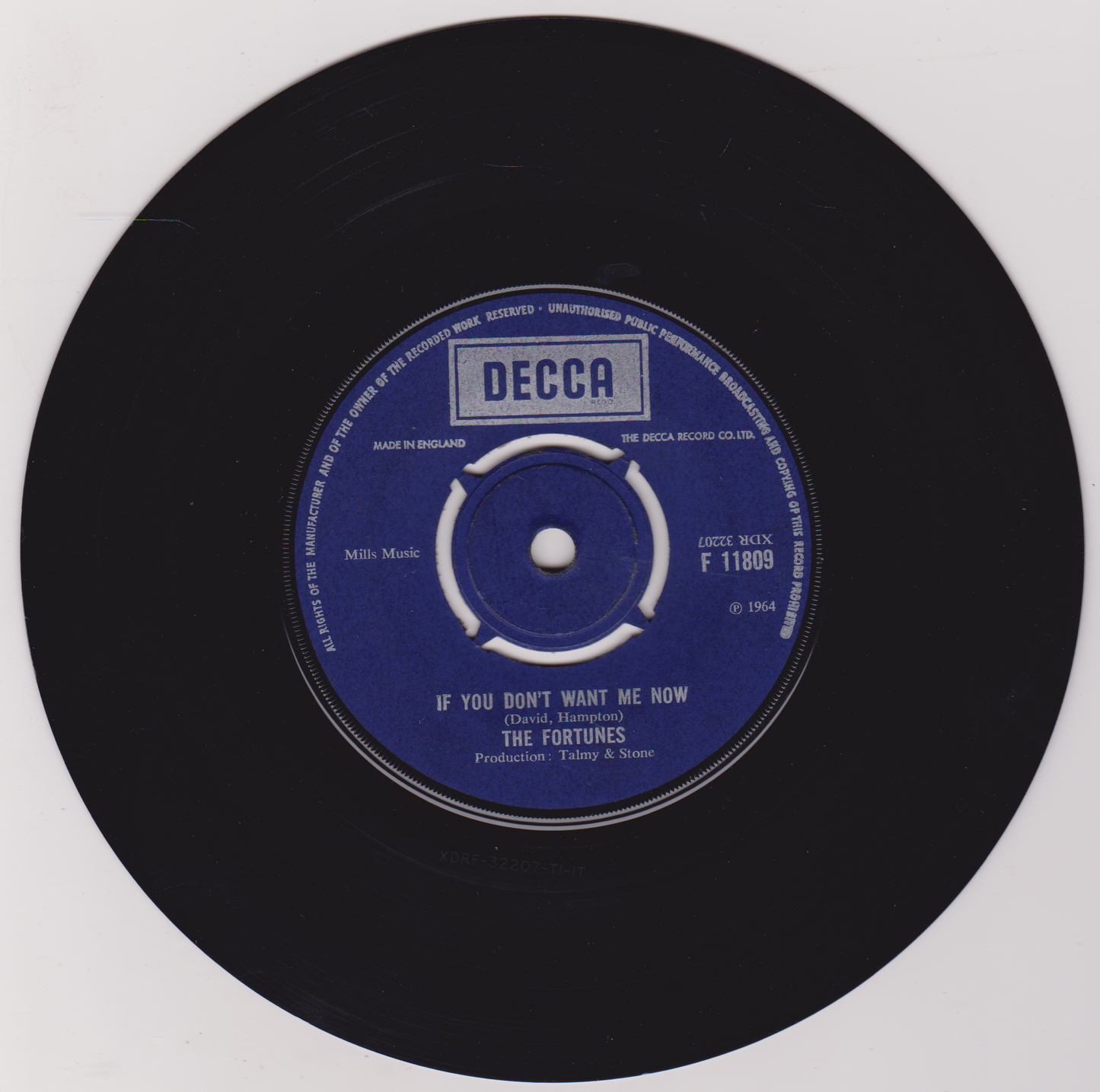 The Fortunes – Caroline (Decca) 7" vinyl single VG/- reissue