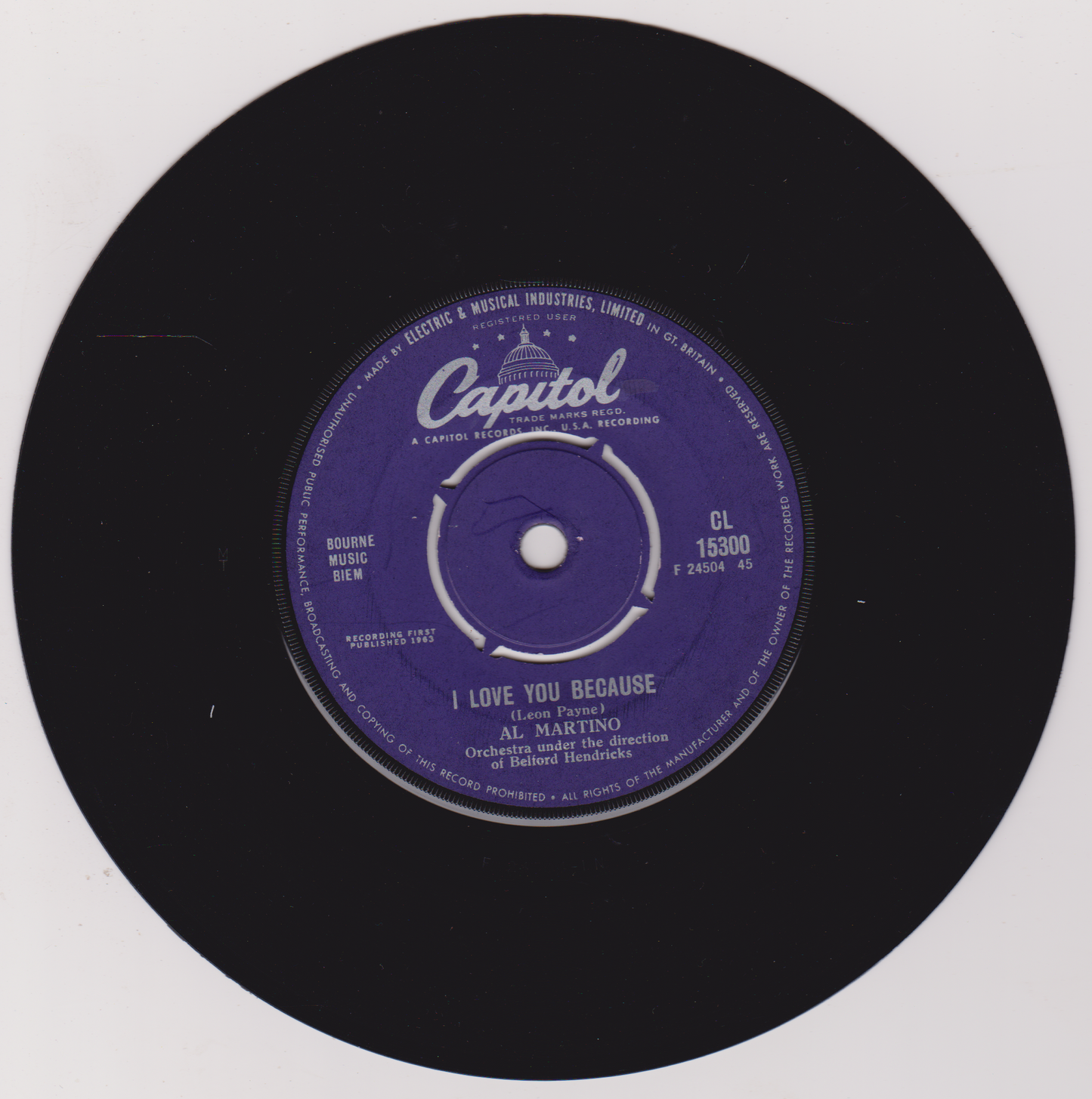 Al Martino – Merry-Go-Round (Capitol 1963) 7" vinyl single VG/-