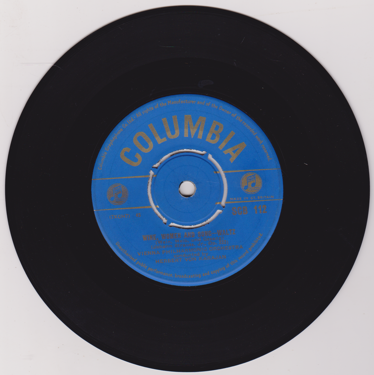 Vienna Philharmonic Orchestra, Karajan – Wine, Women And Song, Op. 333 7" vinyl single VG/VG