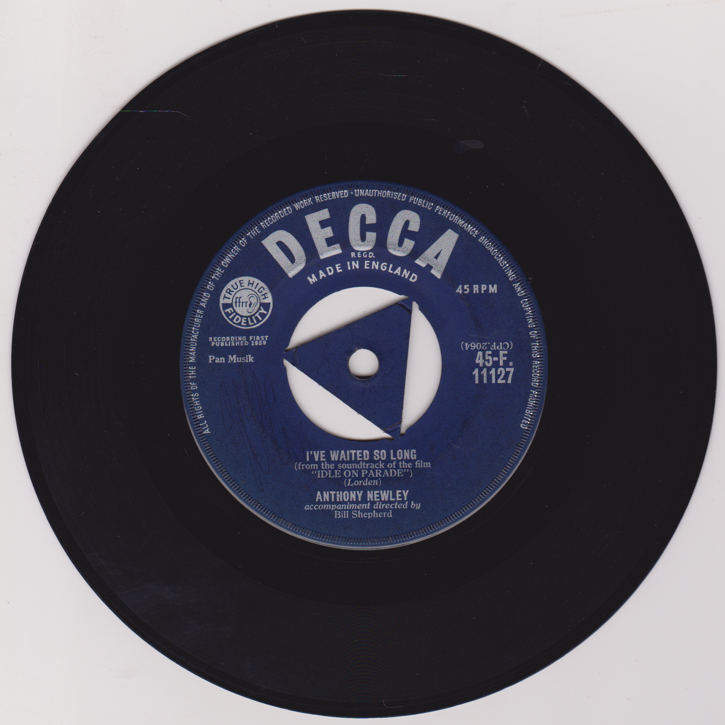 Anthony Newley - I've Waited So Long (Decca) 7" vinyl single VG/VG