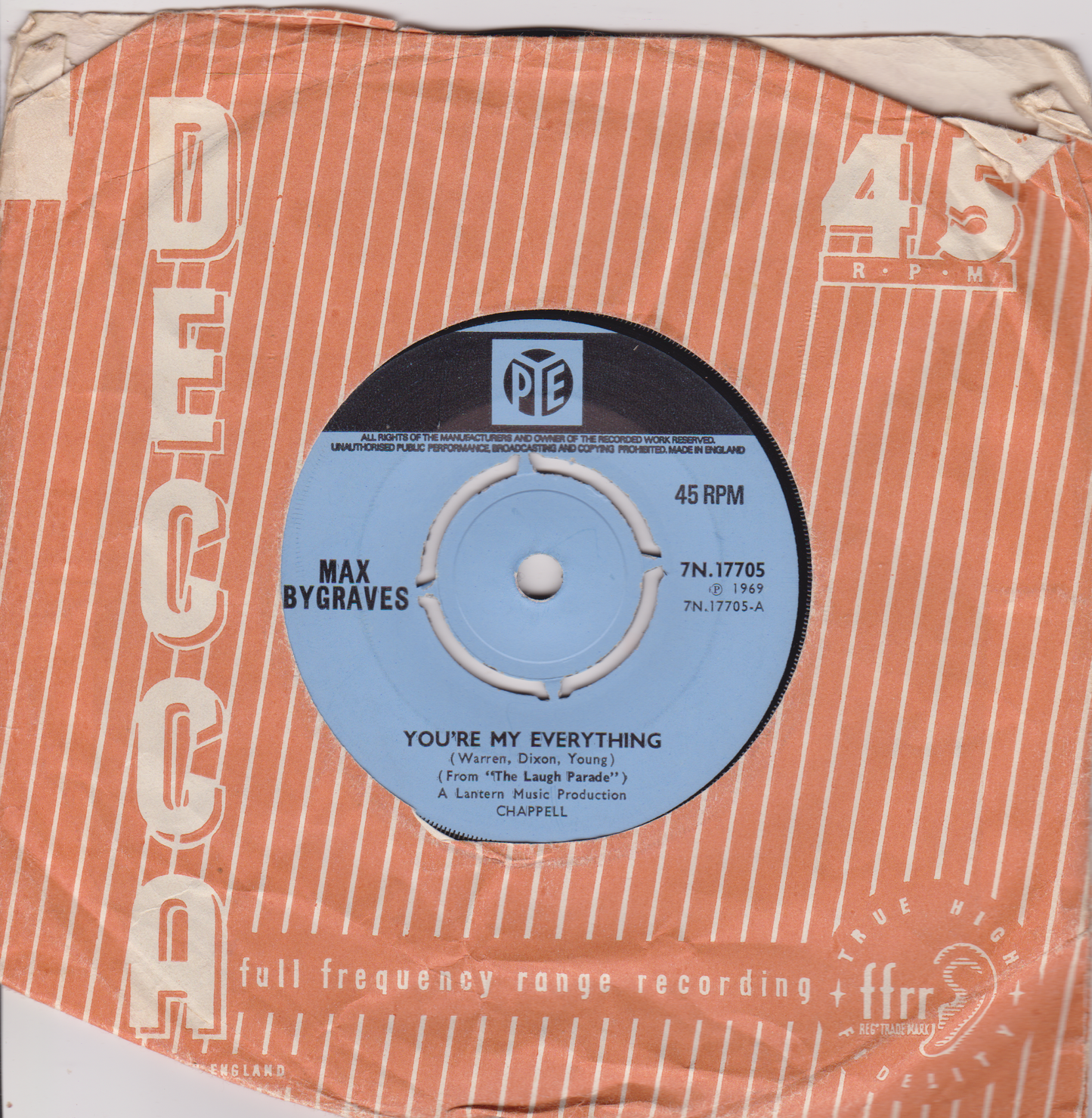 Max Bygraves – You're My Everything (Pye 1959) 7" vinyl single VG/-