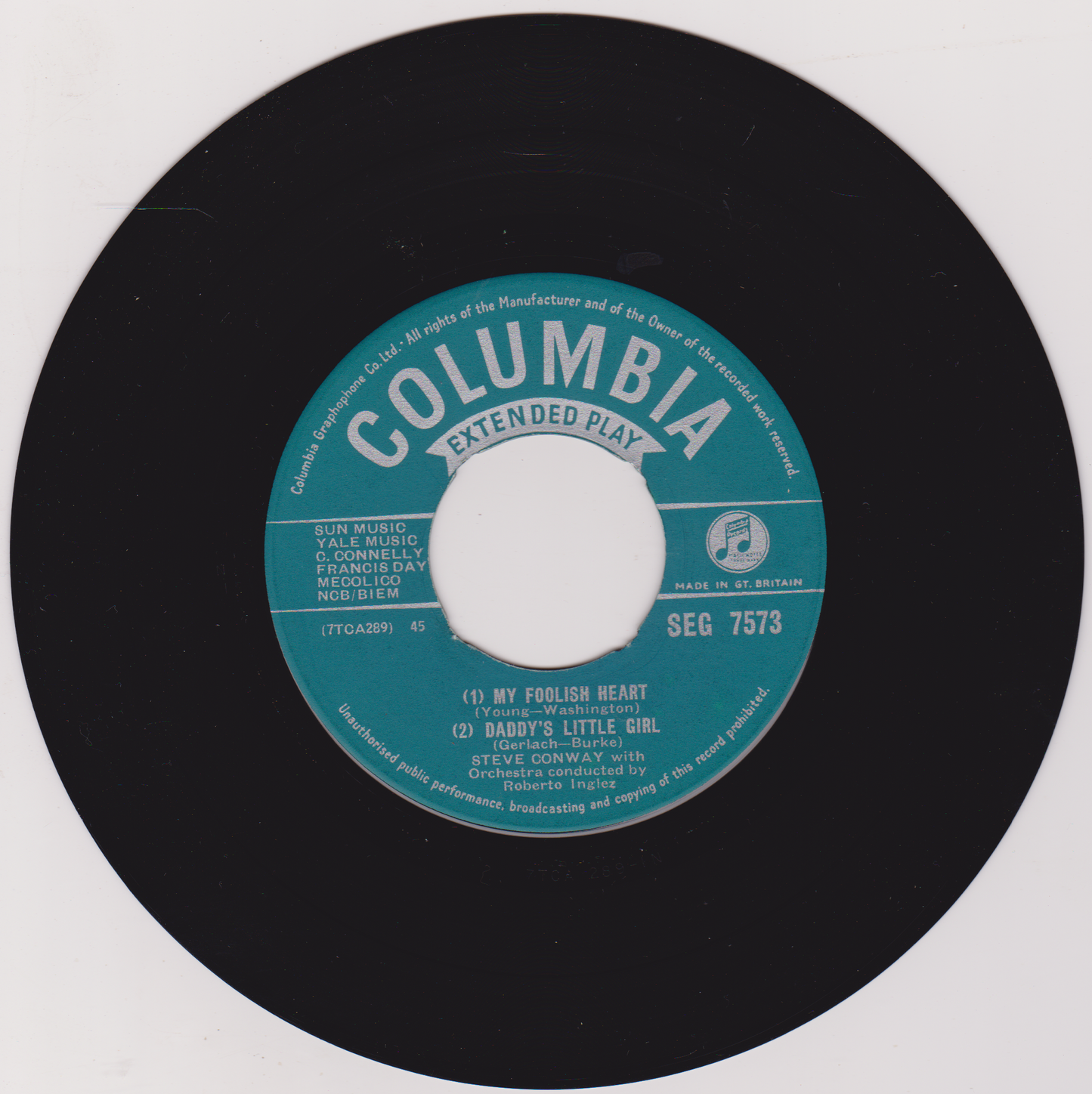 Steve Conway – My Foolish Heart (Columbia 1955) 7" vinyl EP VG/VG jukebox