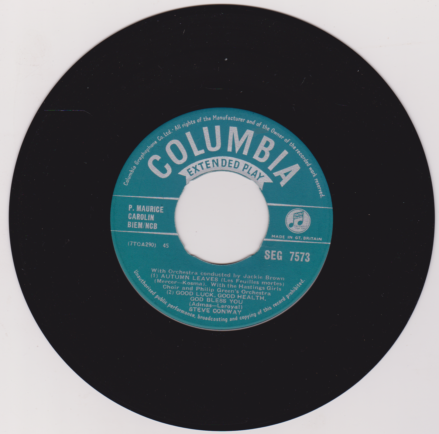Steve Conway – My Foolish Heart (Columbia 1955) 7" vinyl EP VG/VG jukebox