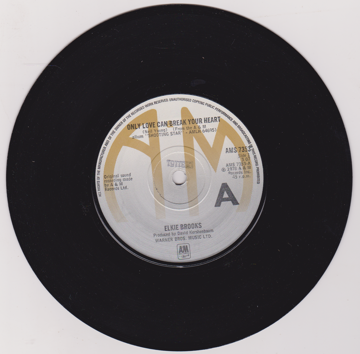Elkie Brooks - Only Love Can Break Your Heart (A&M, 1978) 7" vinyl single VG/VG