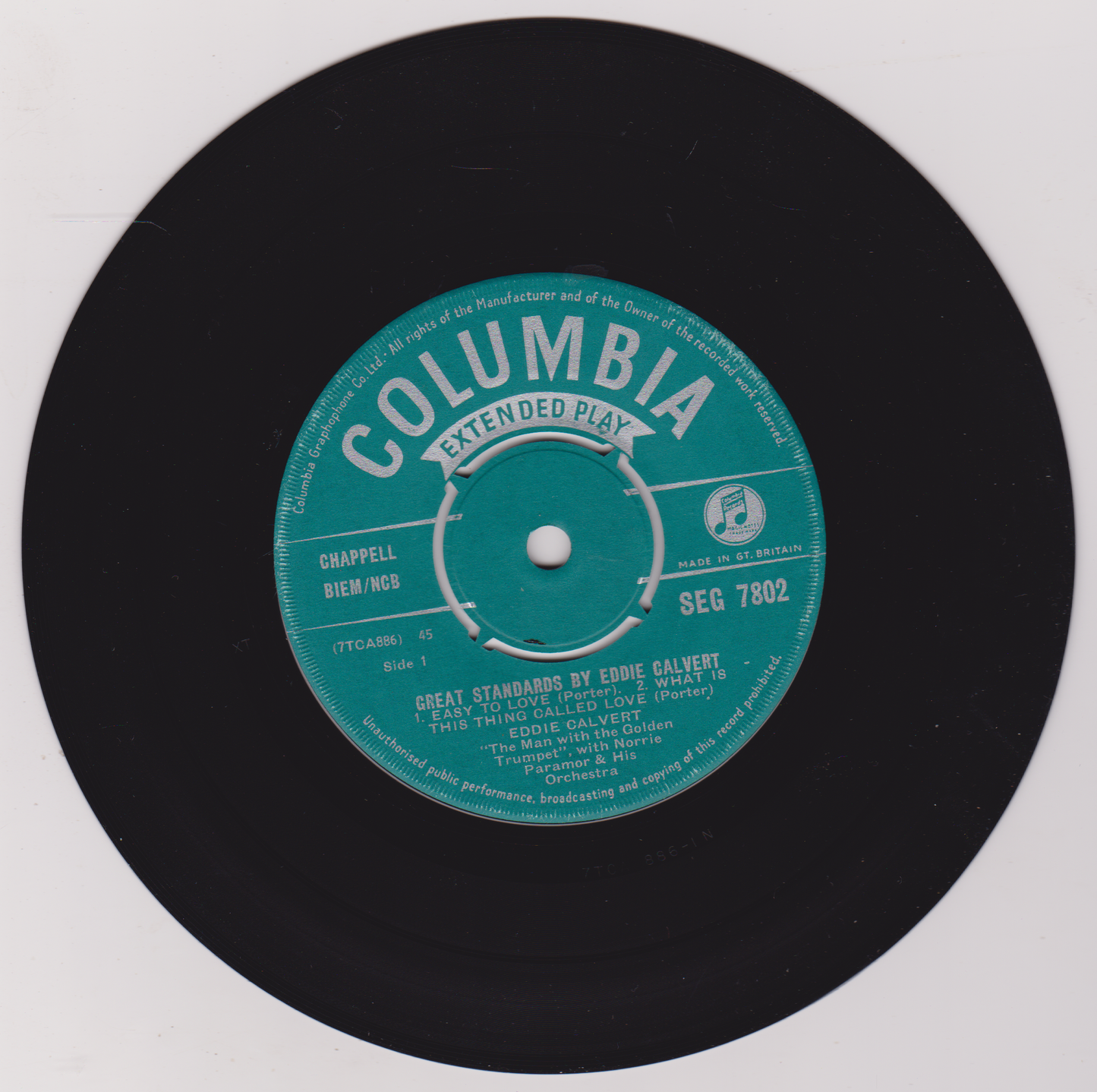 Eddie Calvert – Great Standards By Eddie Calvert (Columbia) 7" vinyl P/S EP VG/VG