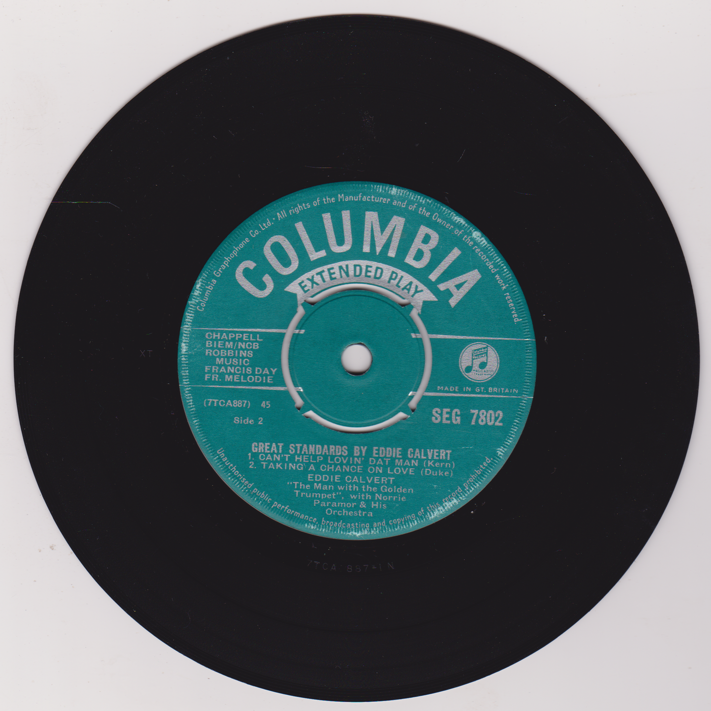 Eddie Calvert – Great Standards By Eddie Calvert (Columbia) 7" vinyl P/S EP VG/VG