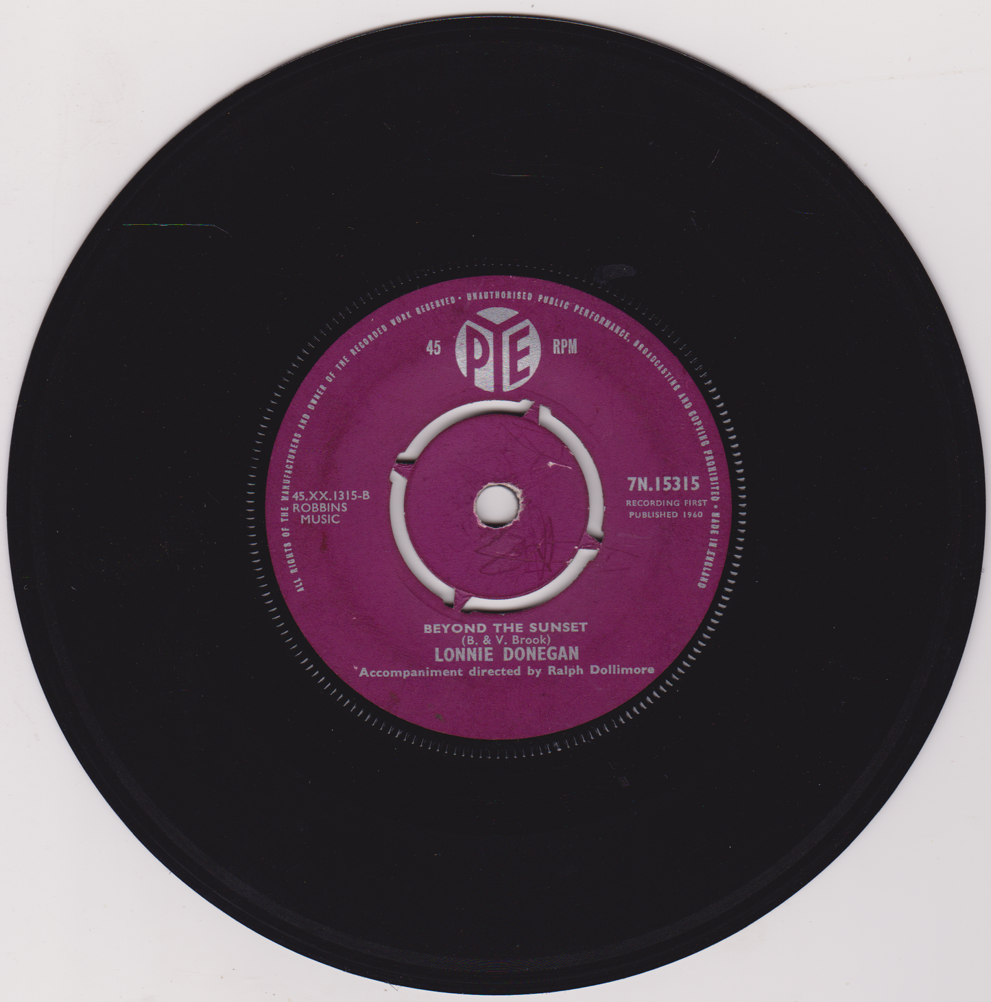 Lonnie Donegan – Virgin Mary (Pye 1960) 7" vinyl single VG/-