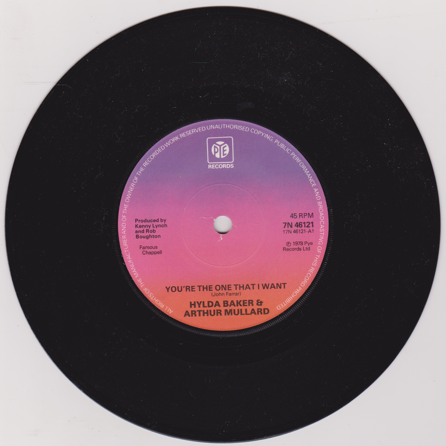 Hylda Baker & Arthur Mullard – You're The One That I Want (Pye 1978) 7" vinyl single VG/VG