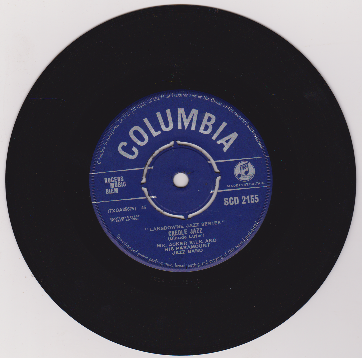 Acker Bilk – Stars And Stripes Forever (Columbia, 1962) 7" vinyl P/S single VG/VG