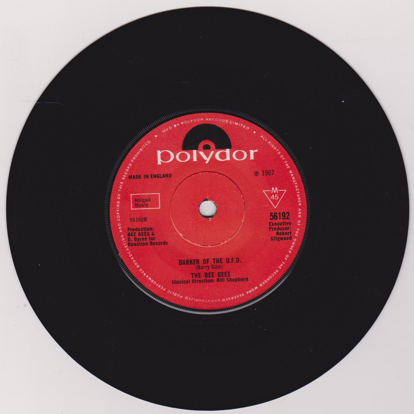 Bee Gees – Massachusetts (The Lights Went Out In) (Polydor 1967) 7" vinyl single VG/VG