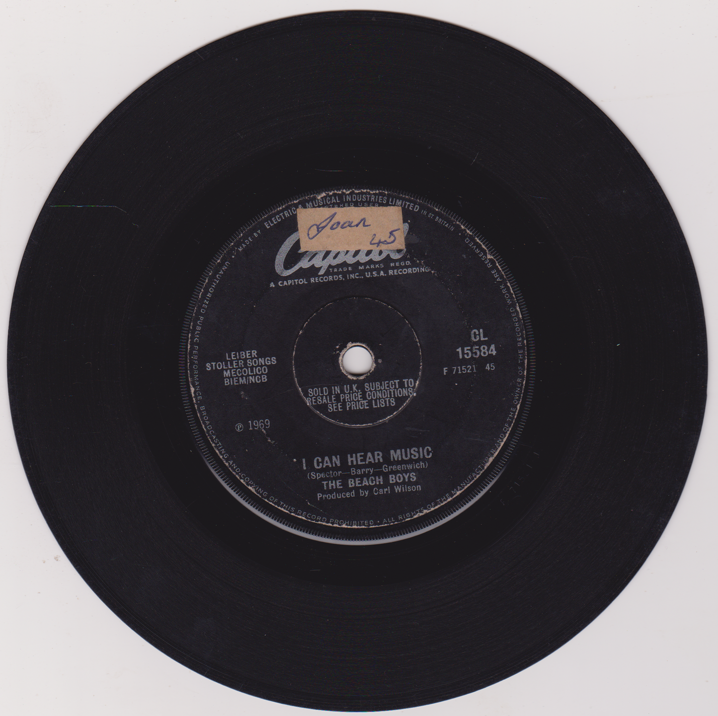 The Beach Boys - I Can Hear Music (Capitol 1969) 7" vinyl single G+/VG