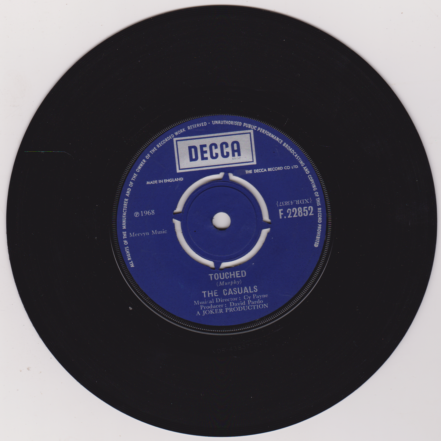 The Casuals – Toy (Decca 1968) 7" vinyl single VG/VG