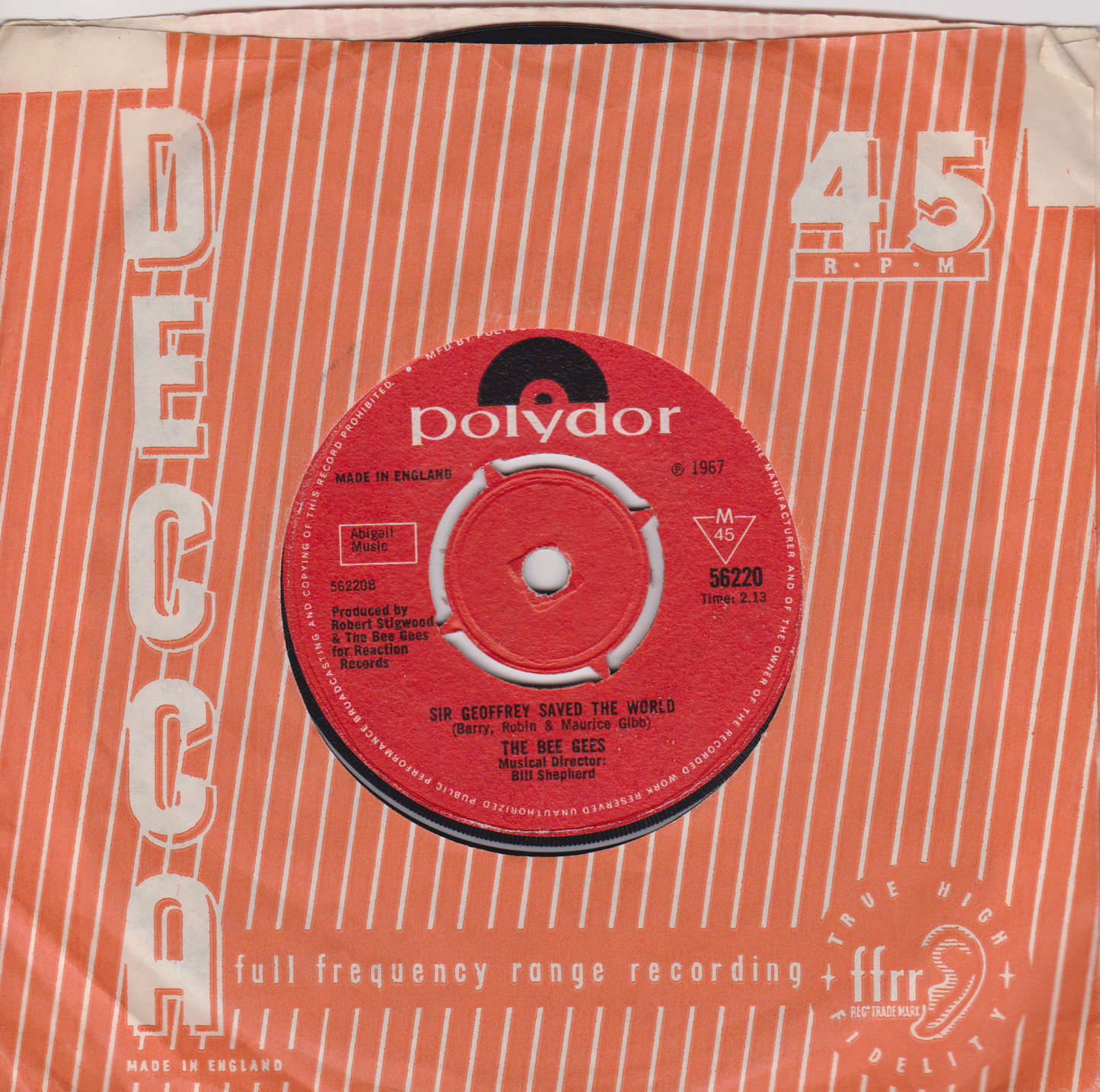 Bee Gees – World (Polydor 1967) 7" vinyl single G+/-