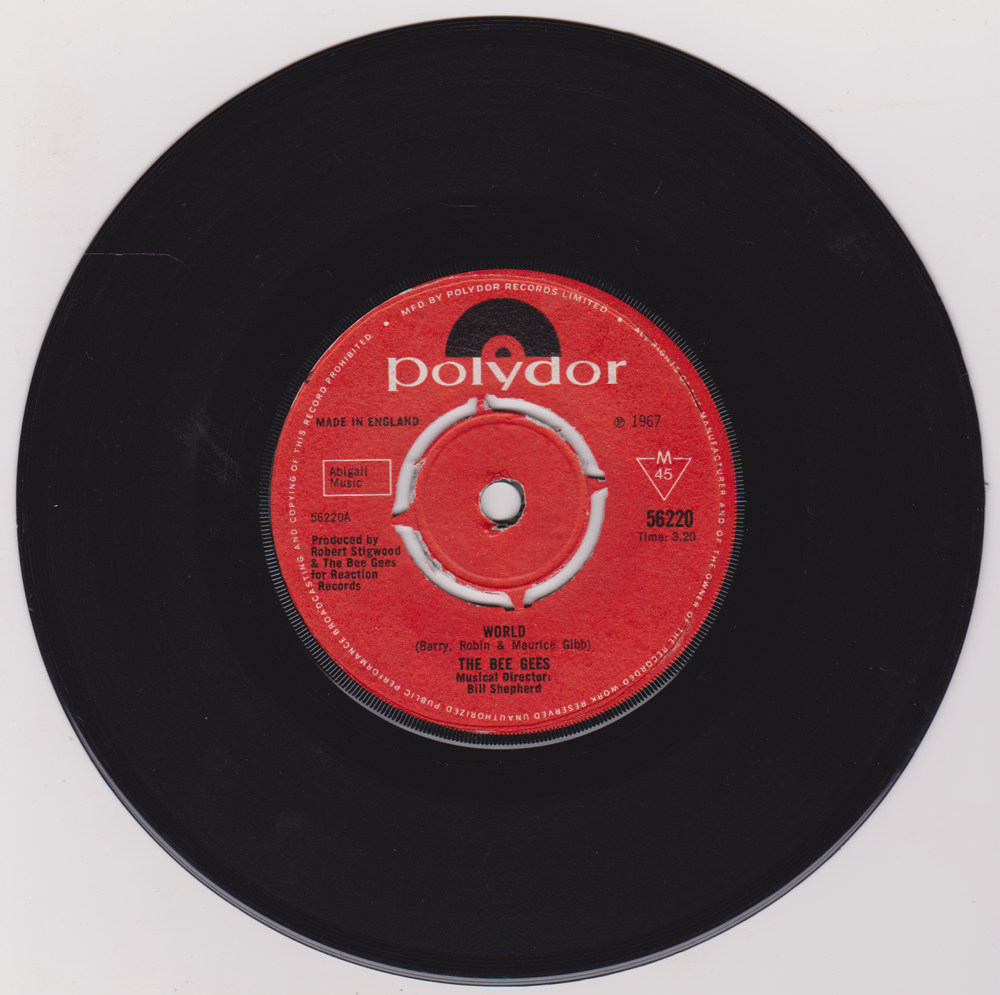 Bee Gees – World (Polydor 1967) 7" vinyl single G+/-