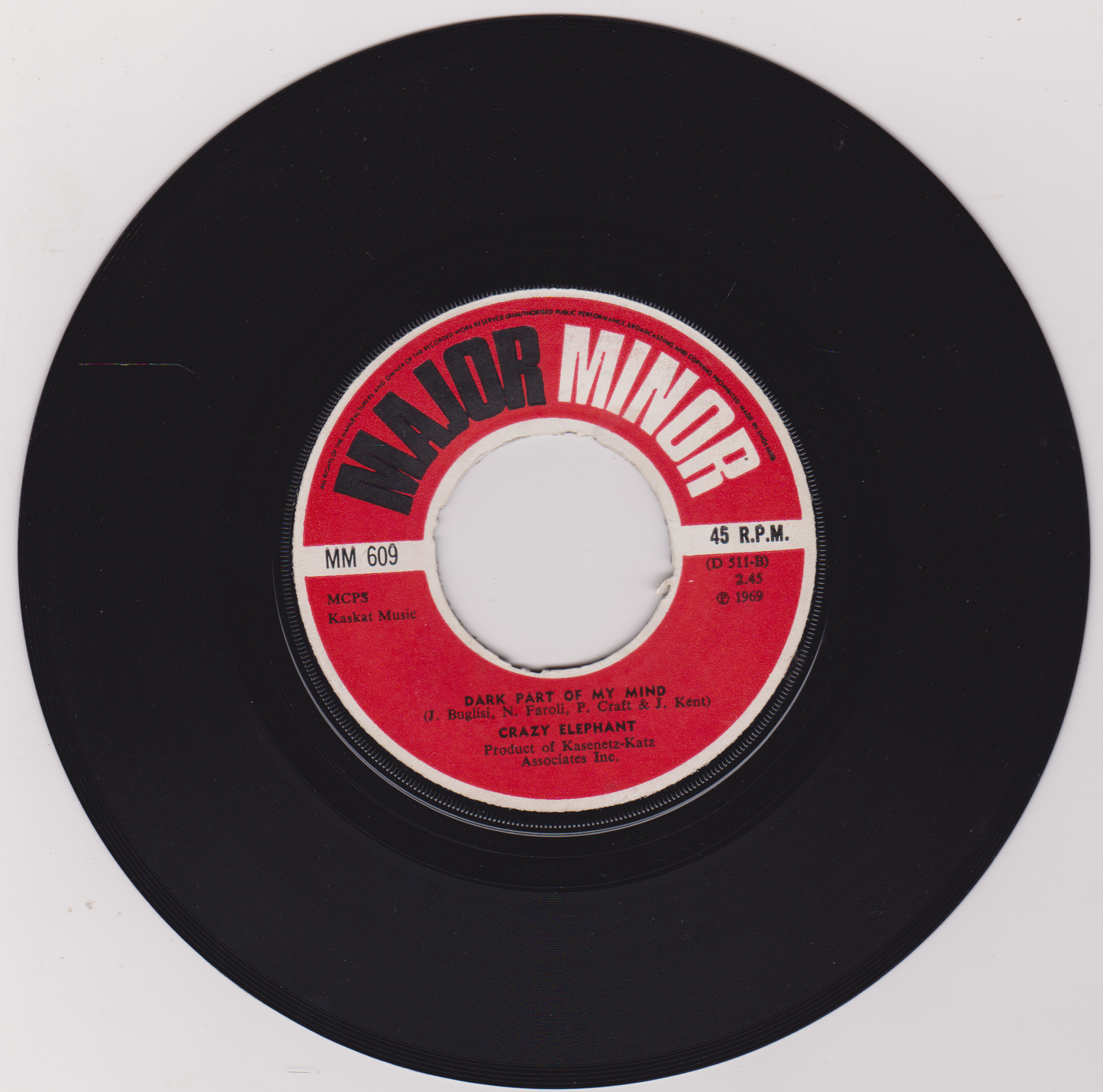 Crazy Elephant – Gimme Gimme Good Lovin' (Major Minor 1969) 7" vinyl single VG/- jukebox