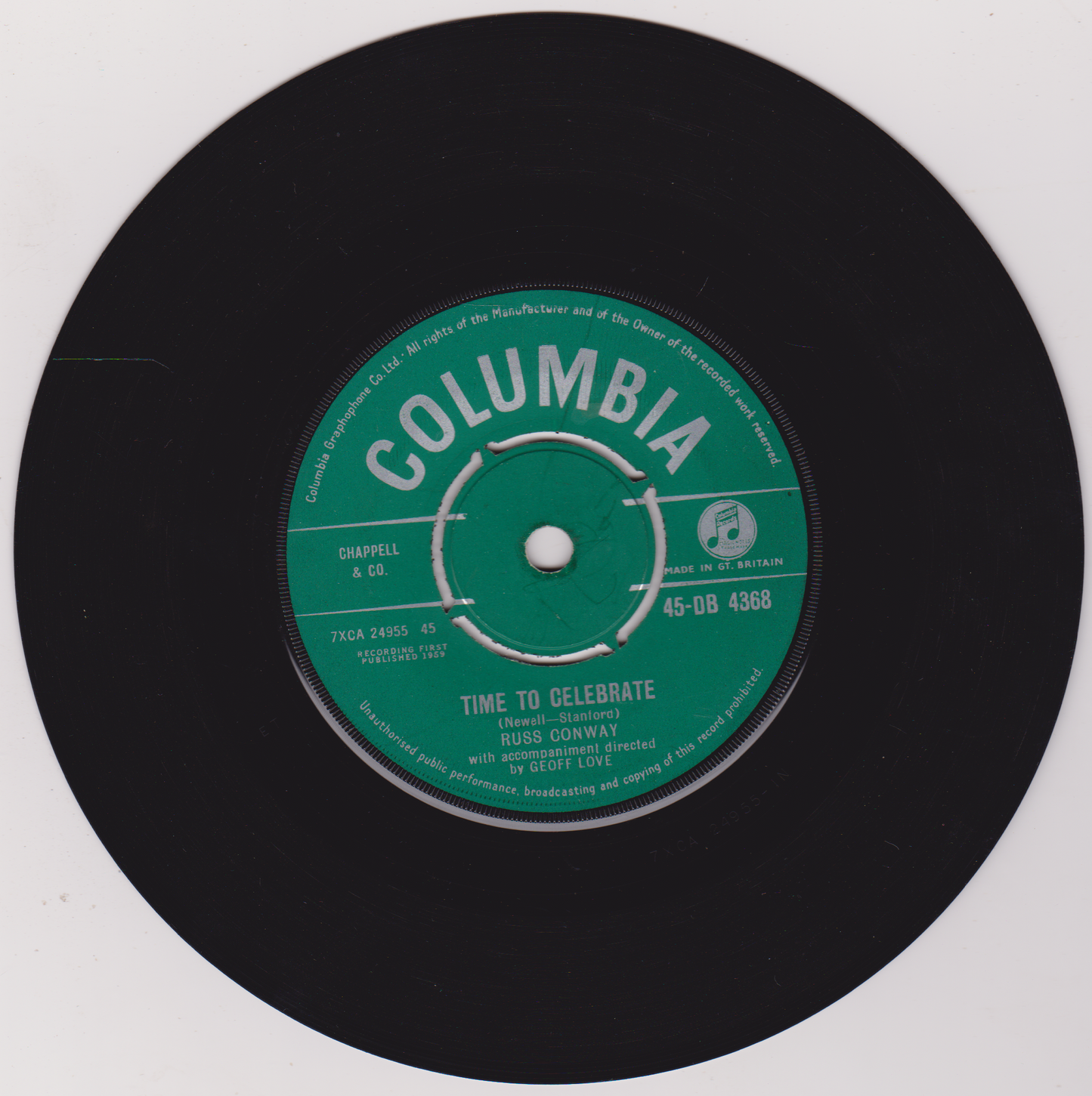Russ Conway – Snow Coach (Columbia, 1959) 7" vinyl VG/-