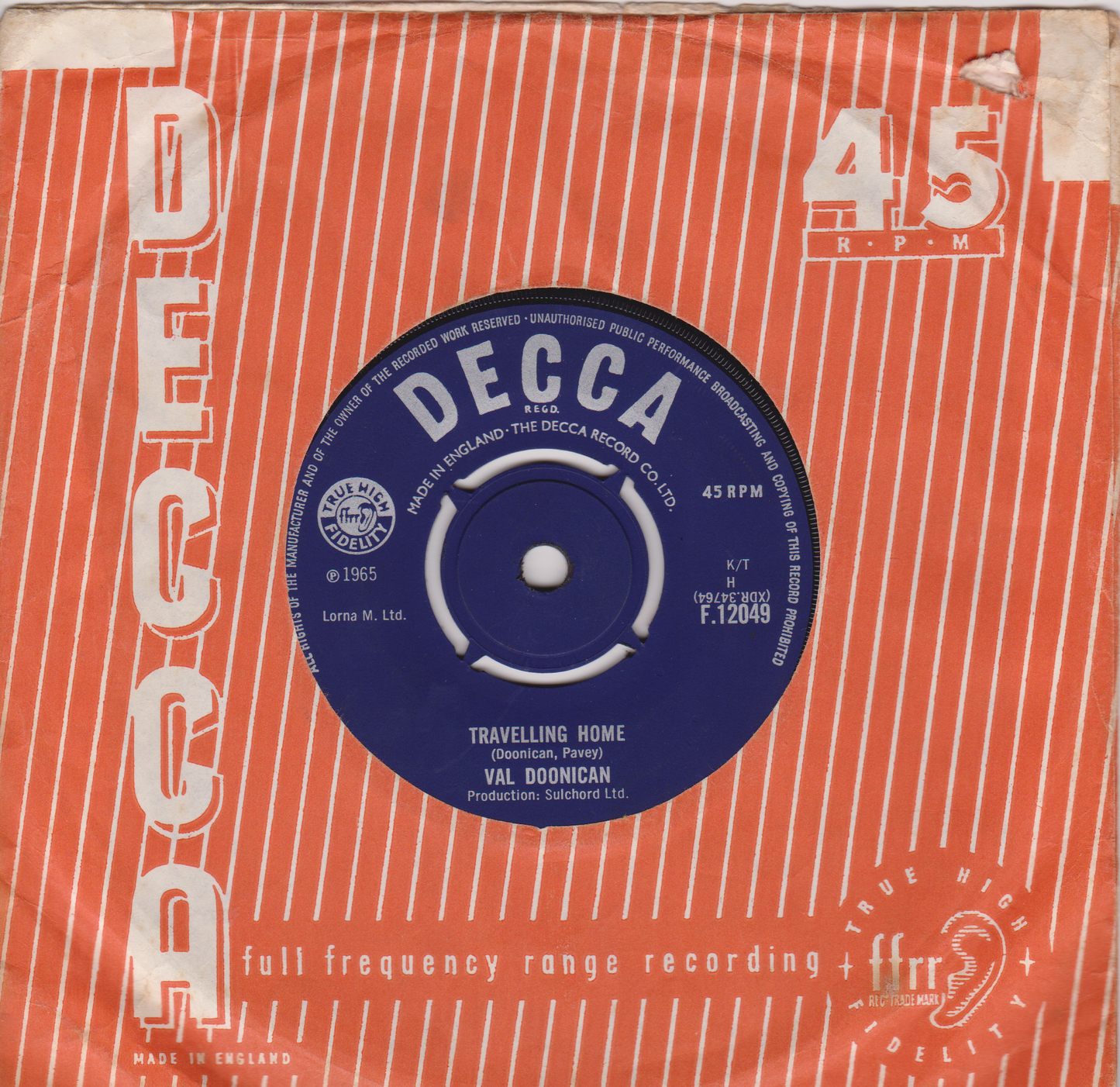 Val Doonican – The Special Years (Decca 1965) 7" vinyl single VG/VG