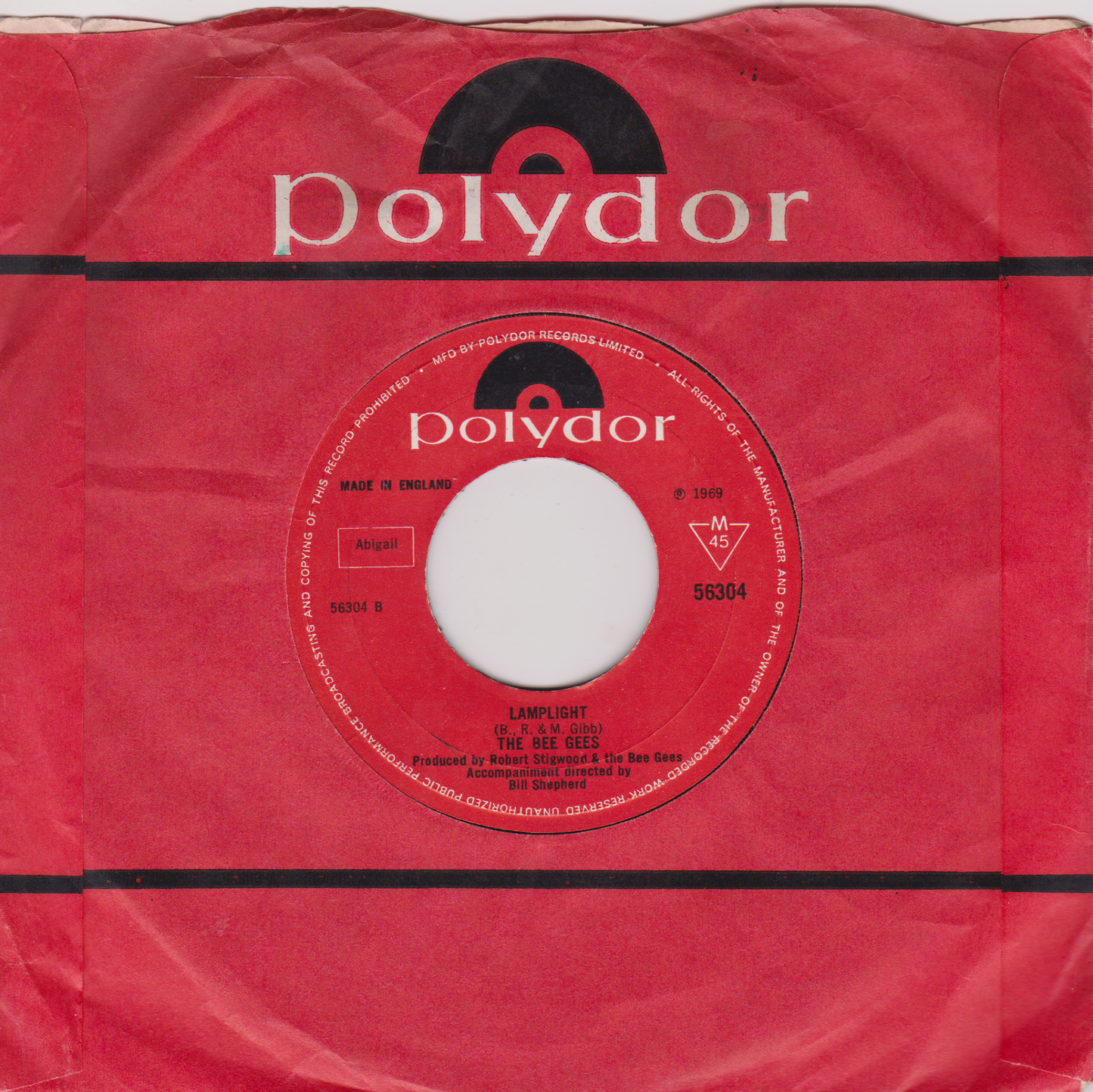 Bee Gees – First Of May (Polydor 1969) 7" vinyl single VG/VG jukebox centre