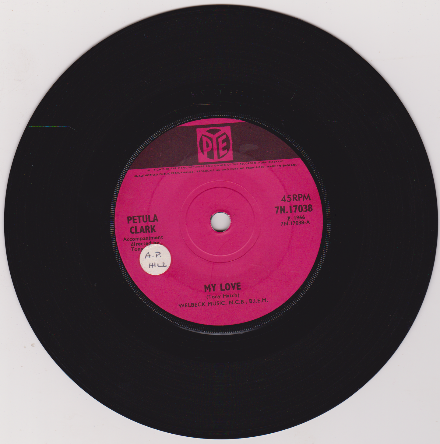 Petula Clark – My Love (Pye, 1966) 7" vinyl single VG/-