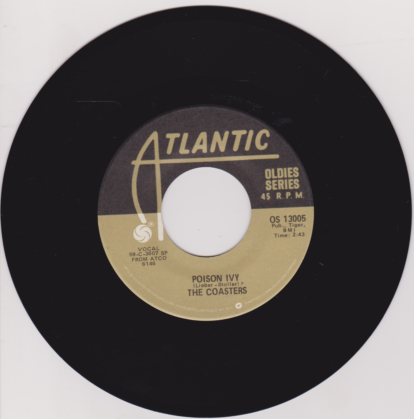 The Coasters – Poison Ivy (Atlantic) 7" vinyl US single VG/VG jukebox centre