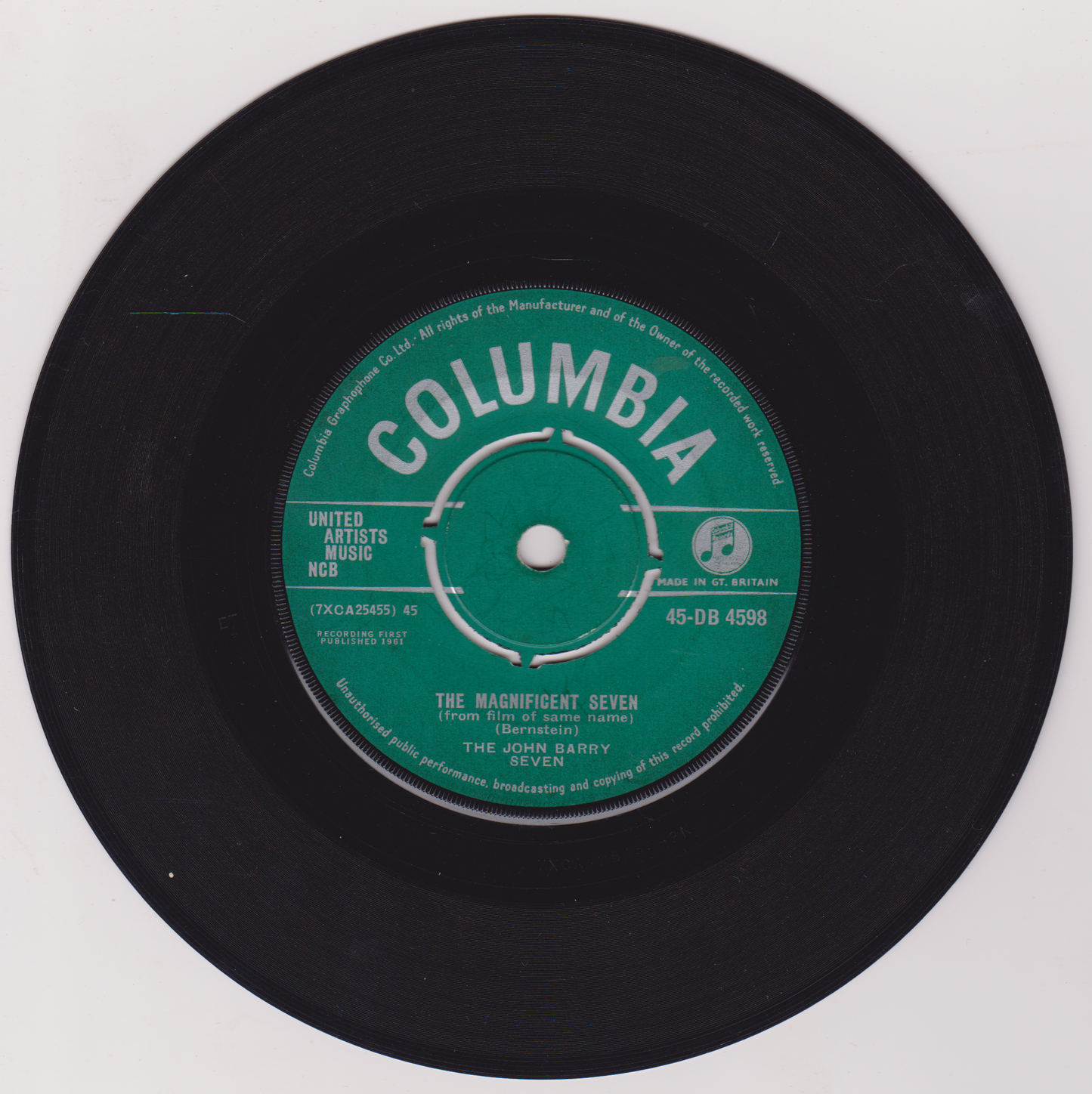 The John Barry Seven - The Magnificent Seven (Columbia 1961) 7" vinyl single G+/-