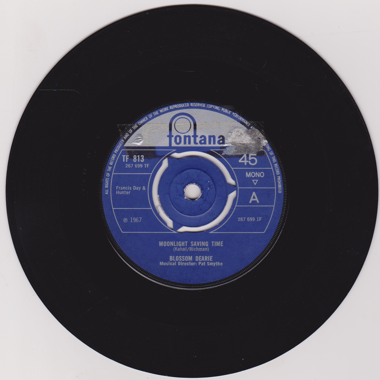 Blossom Dearie – Moonlight Saving Time (Fontana 1967) 7" vinyl single G+/G