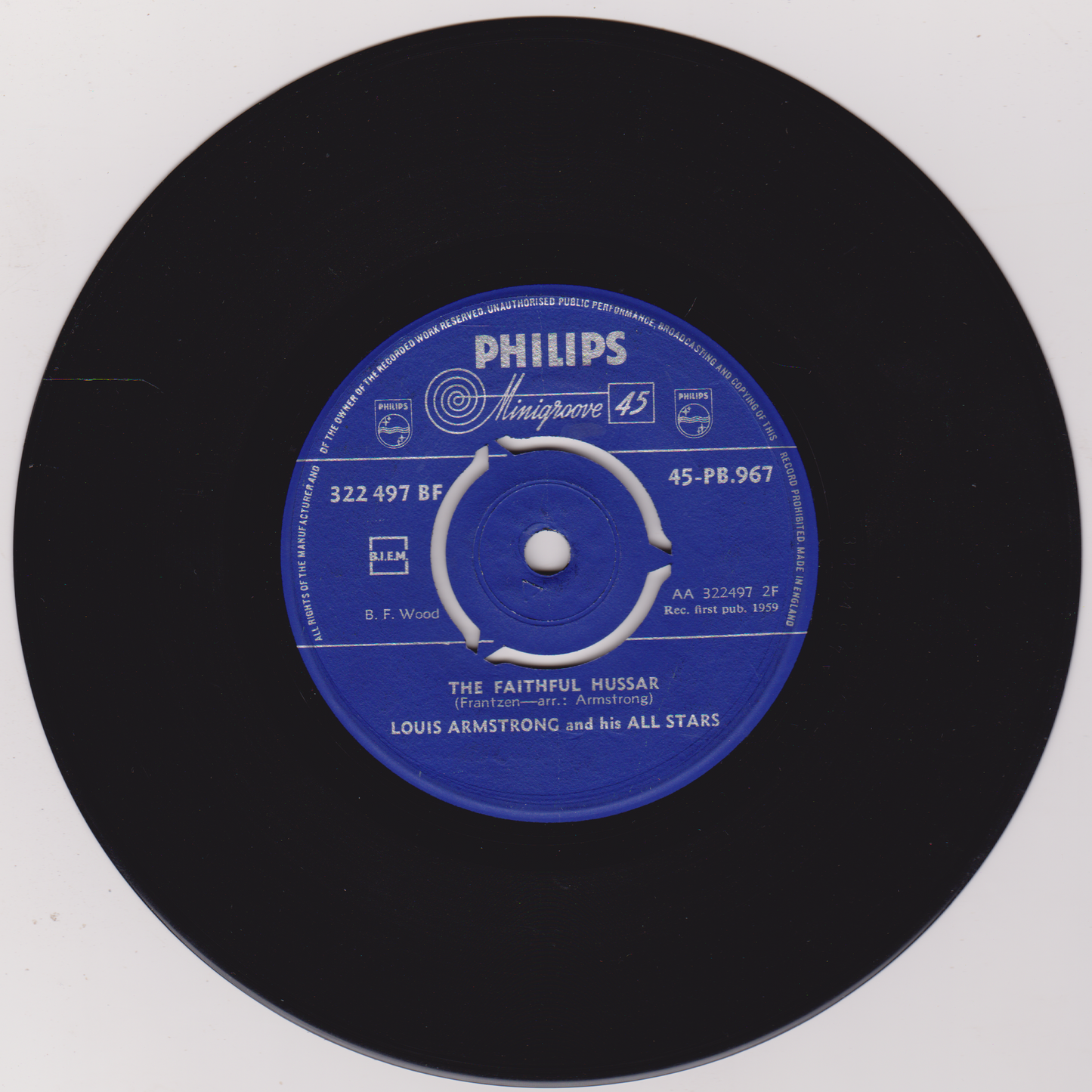 Louis Armstrong And His All Stars – Mack The Knife (Philips 1959) 7" vinyl single VG/VG